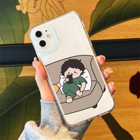 Funny Young Couple silicon phone case For iPhone