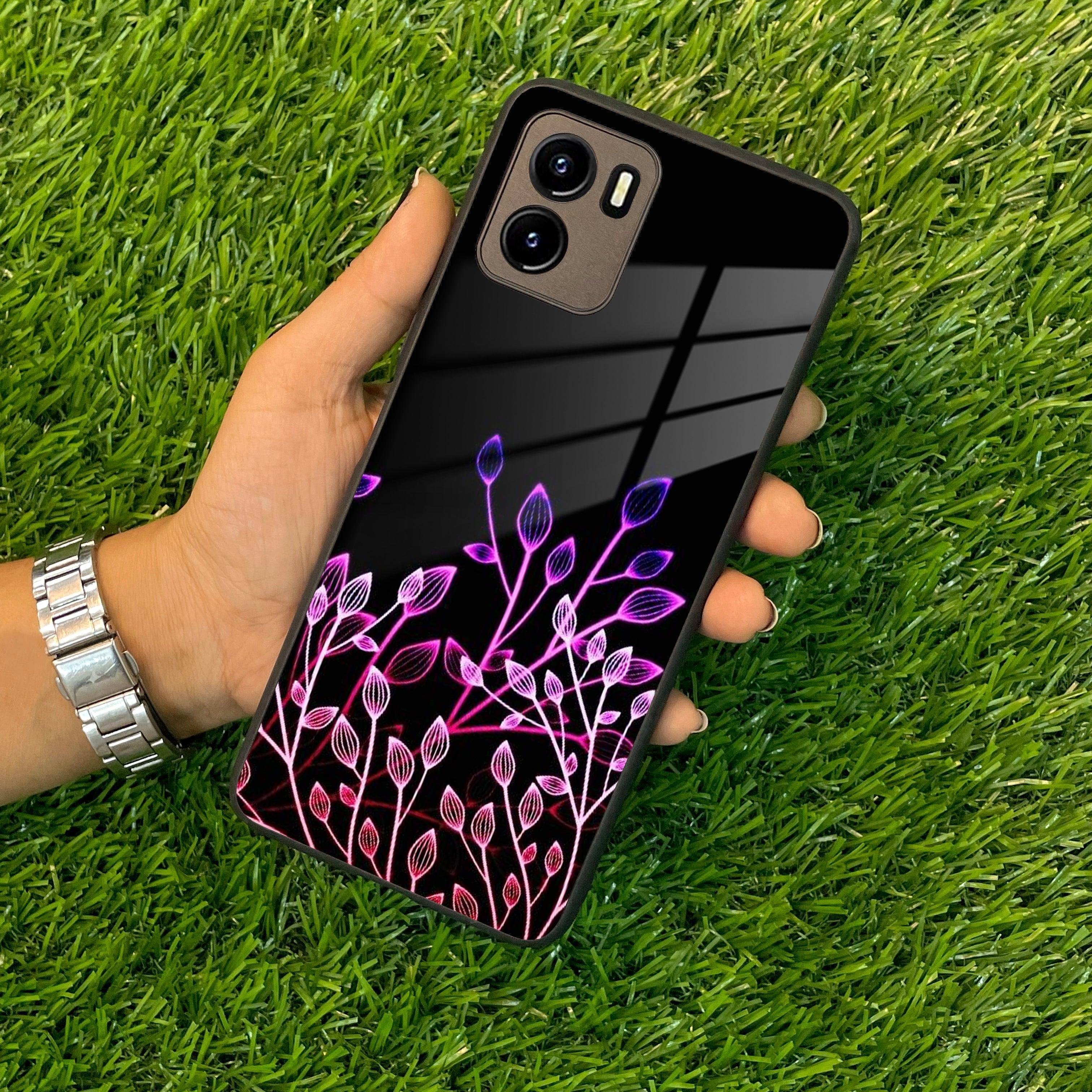 Multicolor Flower Print Glass Case Cover For Vivo - ShopOnCliQ