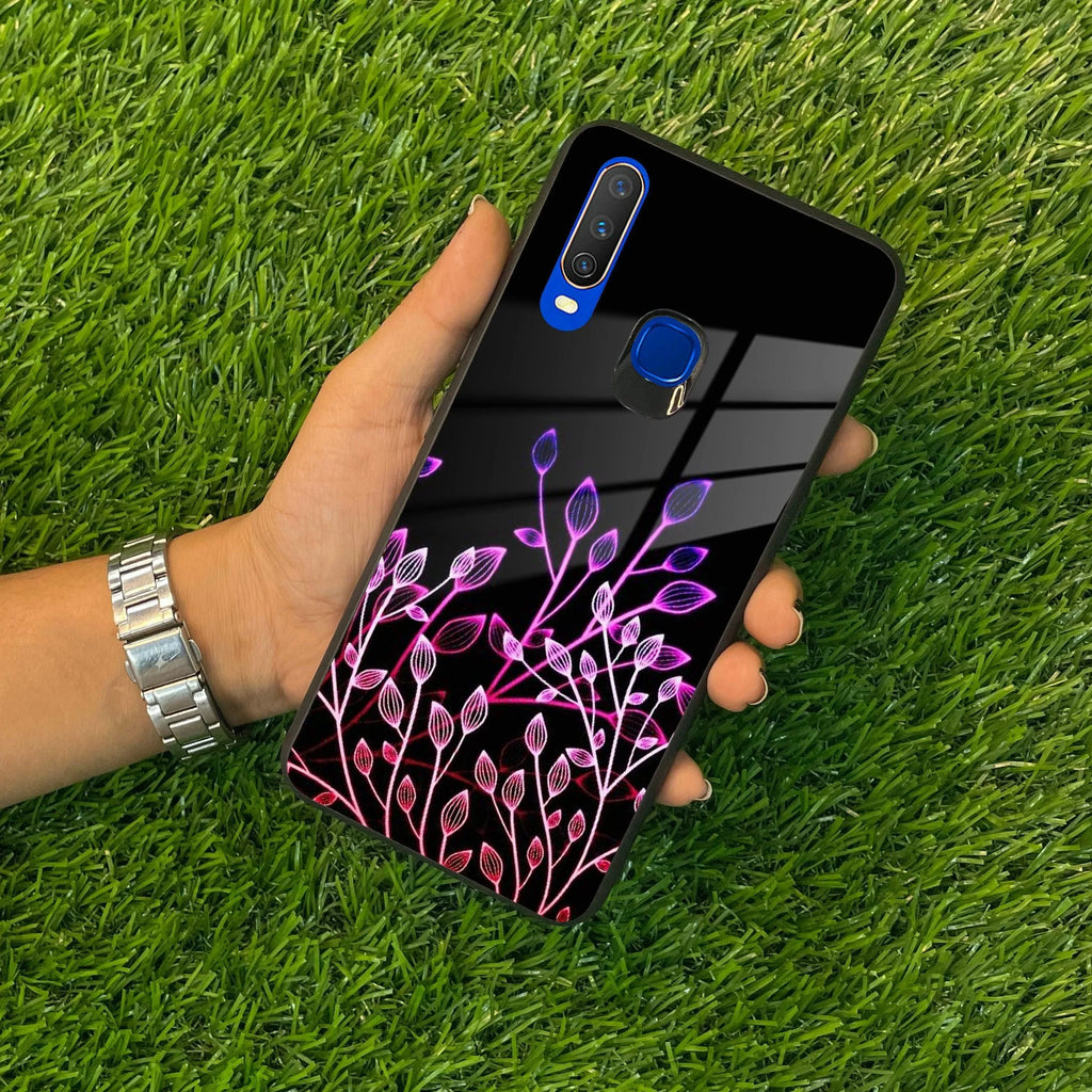 Multicolor Flower Print Glass Case Cover For Vivo - ShopOnCliQ
