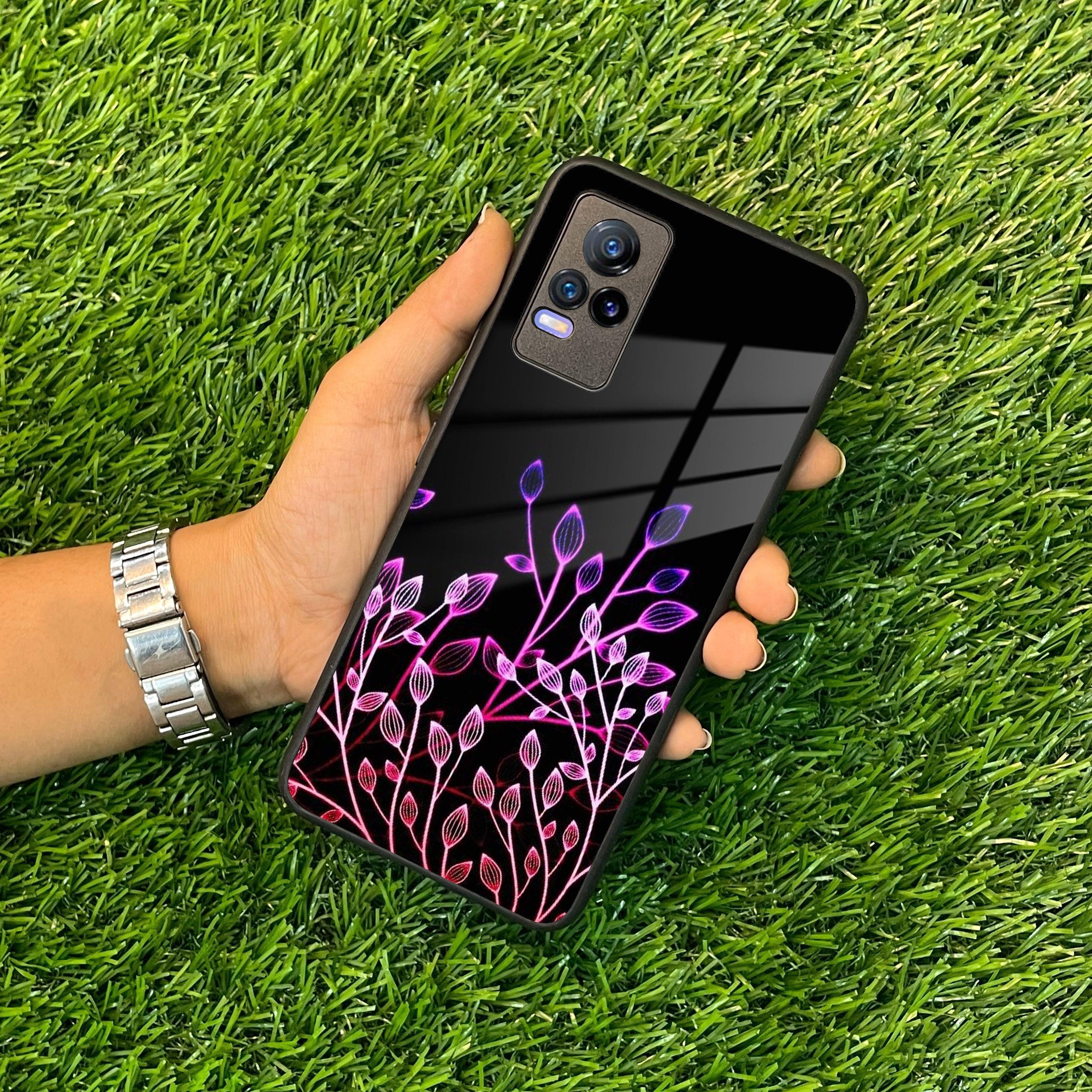 Multicolor Flower Print Glass Case Cover For Vivo - ShopOnCliQ