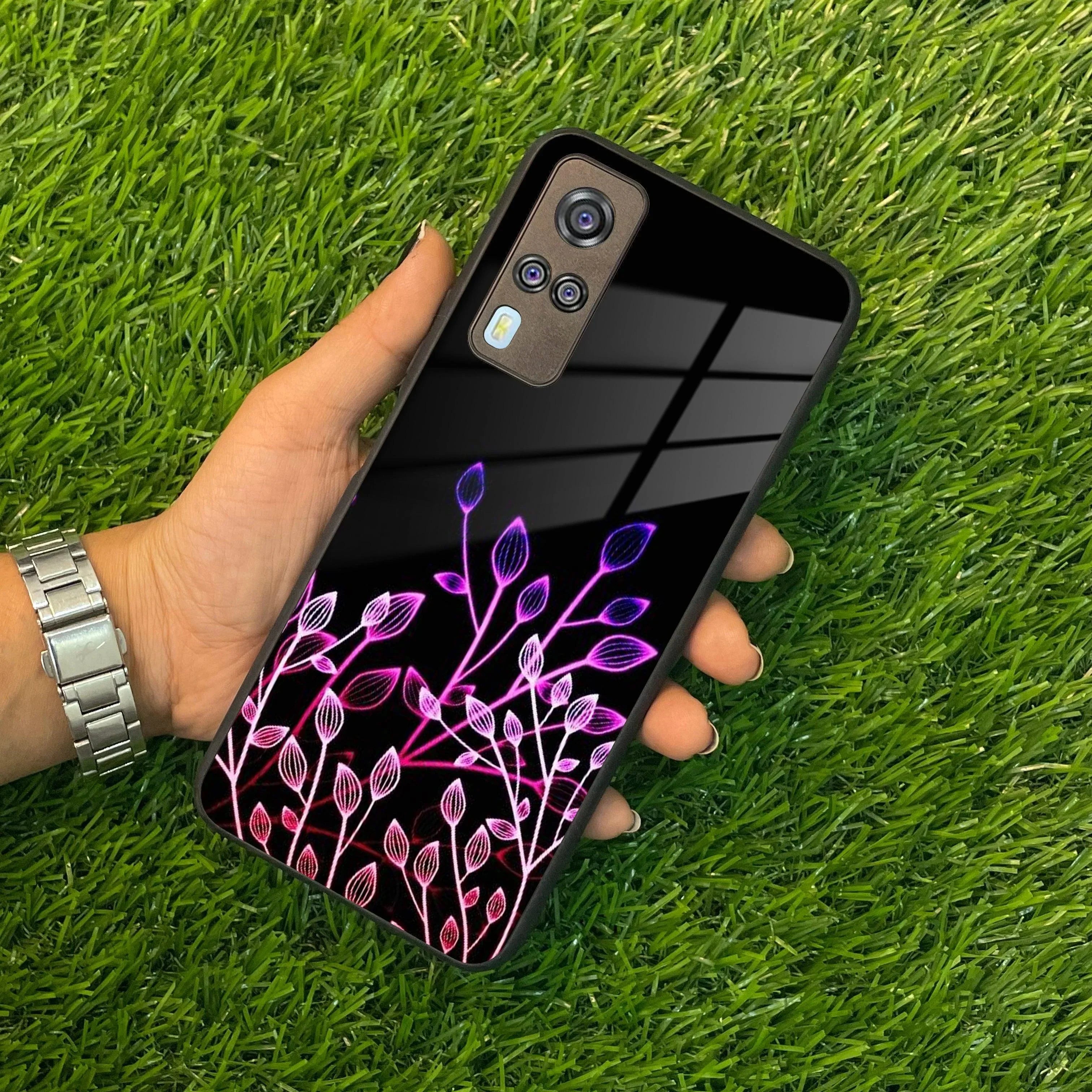 Multicolor Flower Print Glass Case Cover For Vivo - ShopOnCliQ