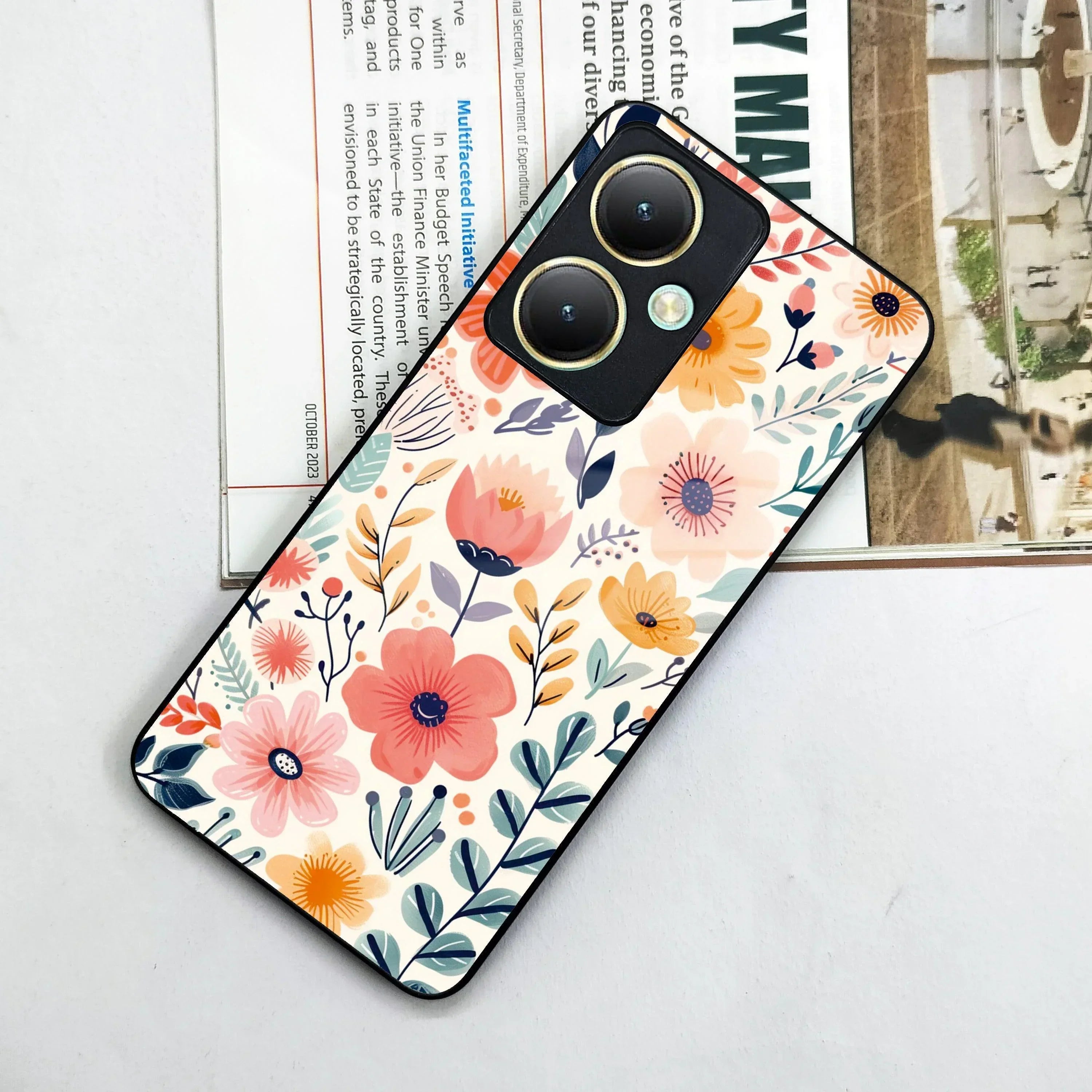 Garden of Delights Glass Case Cover For Vivo - ShopOnCliQ
