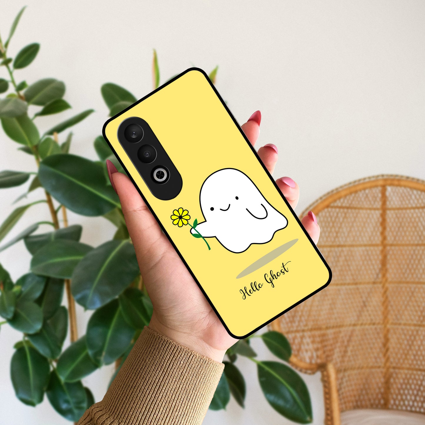 Ghost With Flower Glass Case Cover For OnePlus ShopOnCliQ