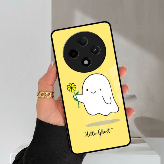 Ghost With Flower Glass Case Cover For Oppo ShopOnCliQ