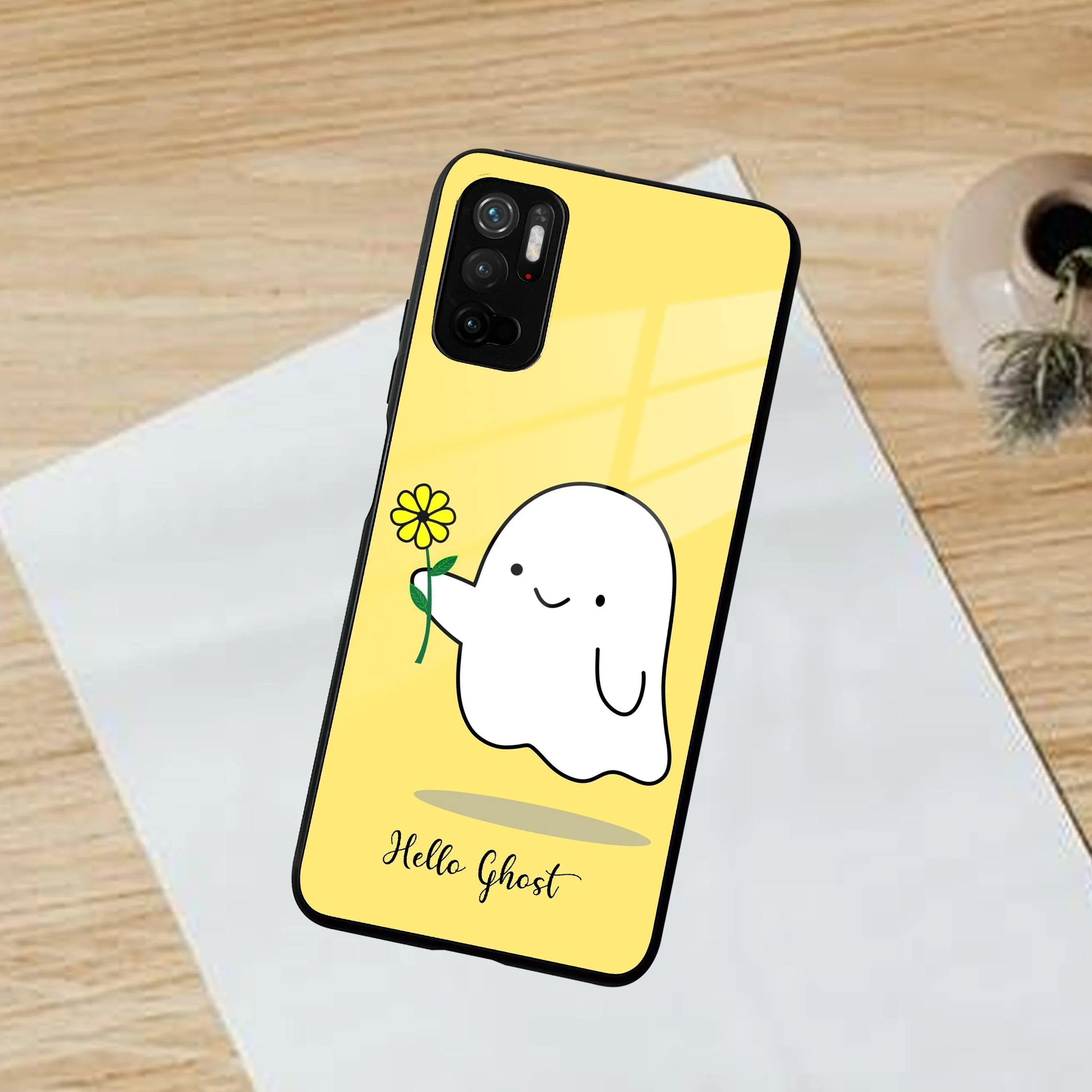 Ghost With Flower Glass Case Cover For Poco - ShopOnCliQ