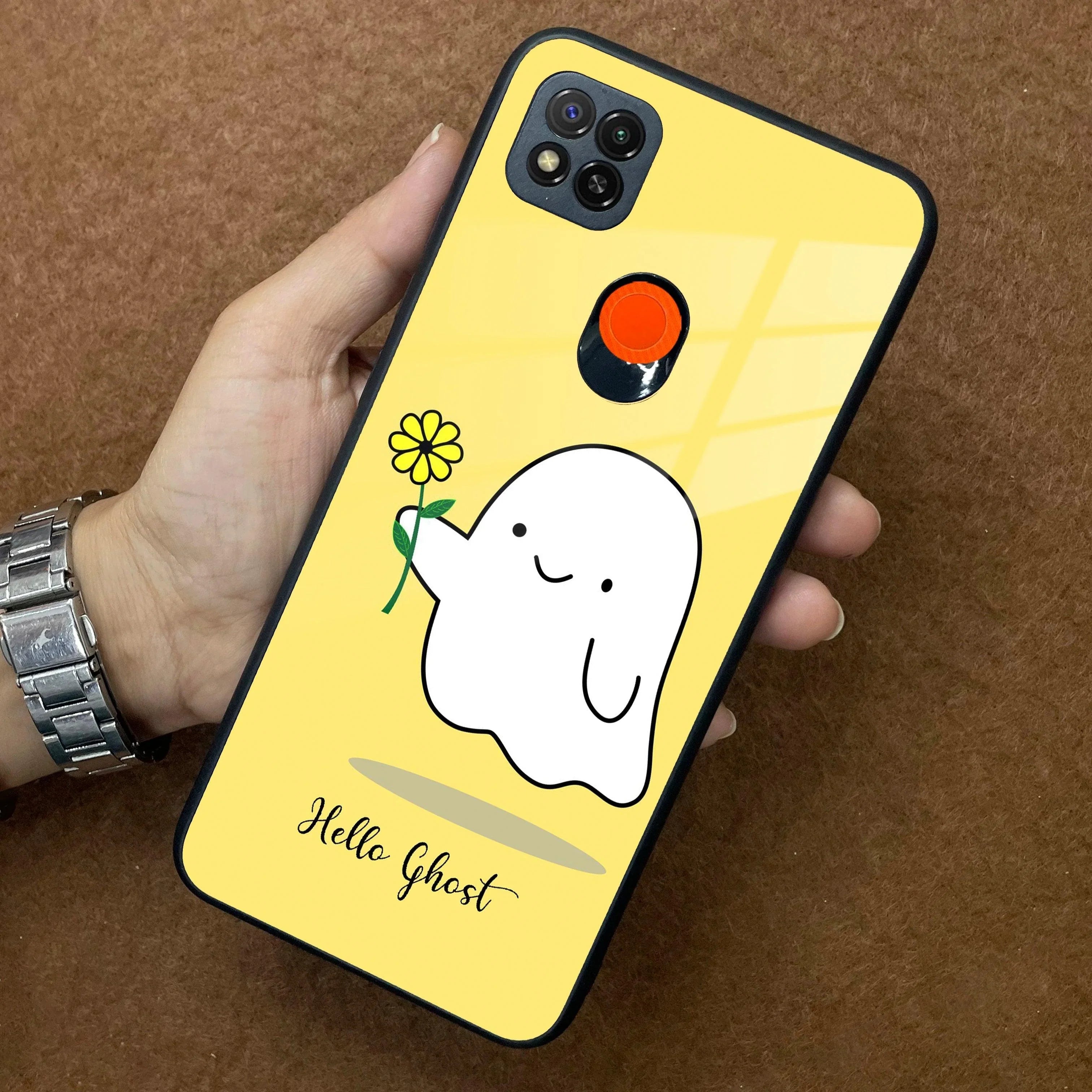 Ghost With Flower Glass Case Cover For Poco - ShopOnCliQ