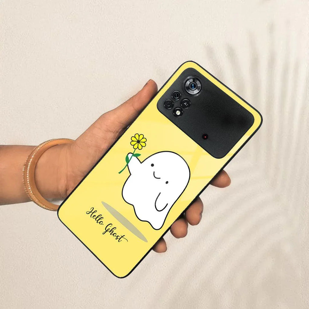 Ghost With Flower Glass Case Cover For Poco - ShopOnCliQ