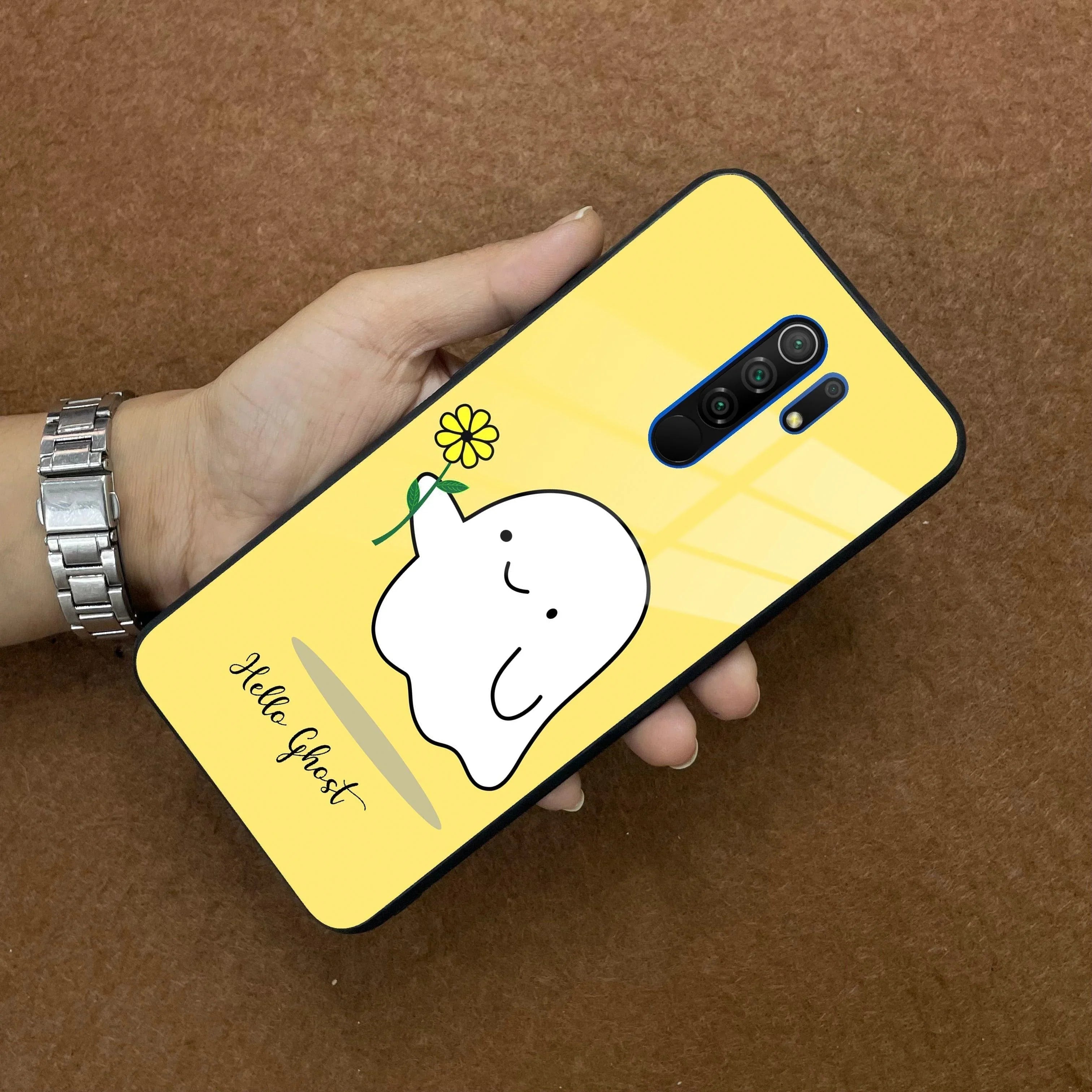 Ghost With Flower Glass Case Cover For Poco - ShopOnCliQ