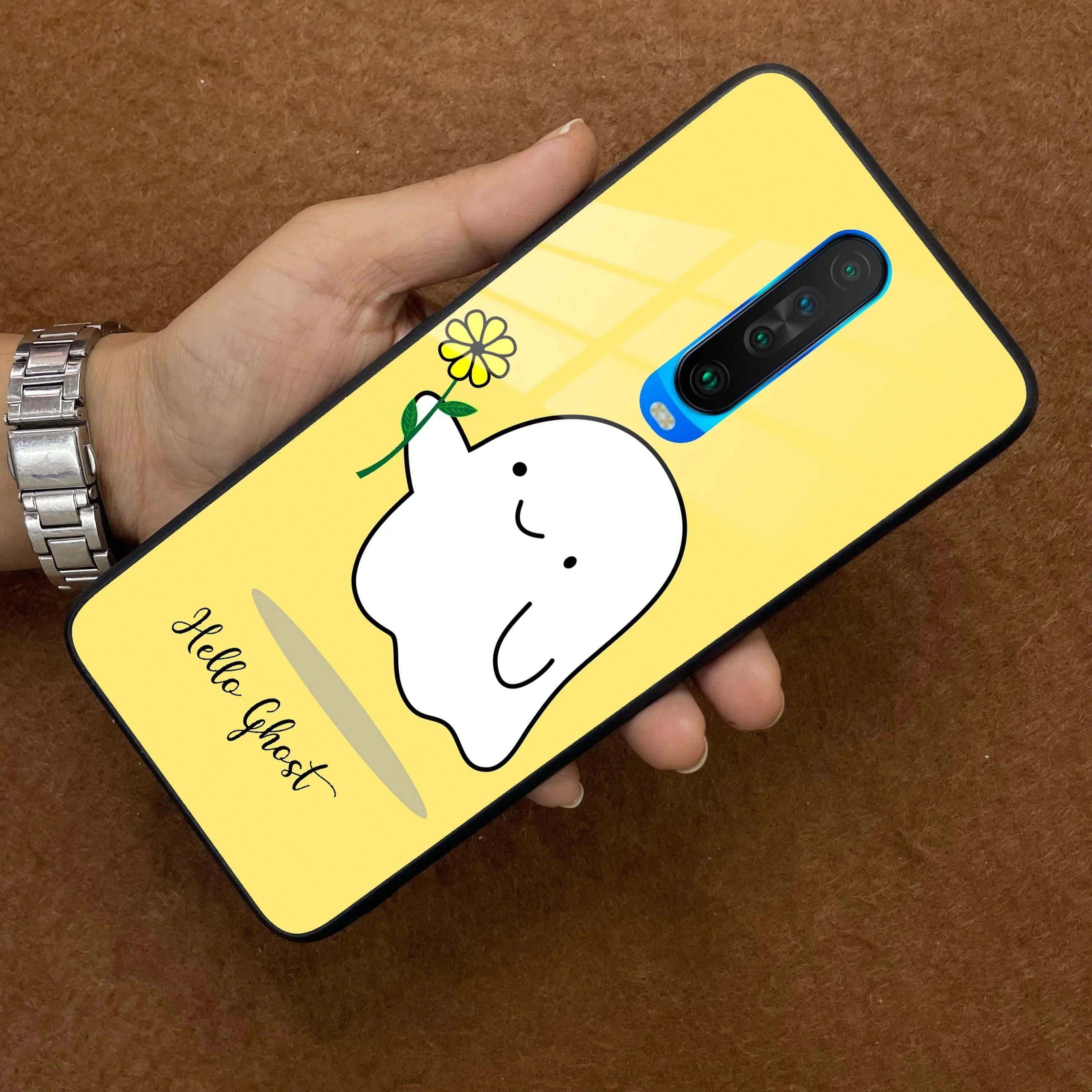 Ghost With Flower Glass Case Cover For Poco - ShopOnCliQ
