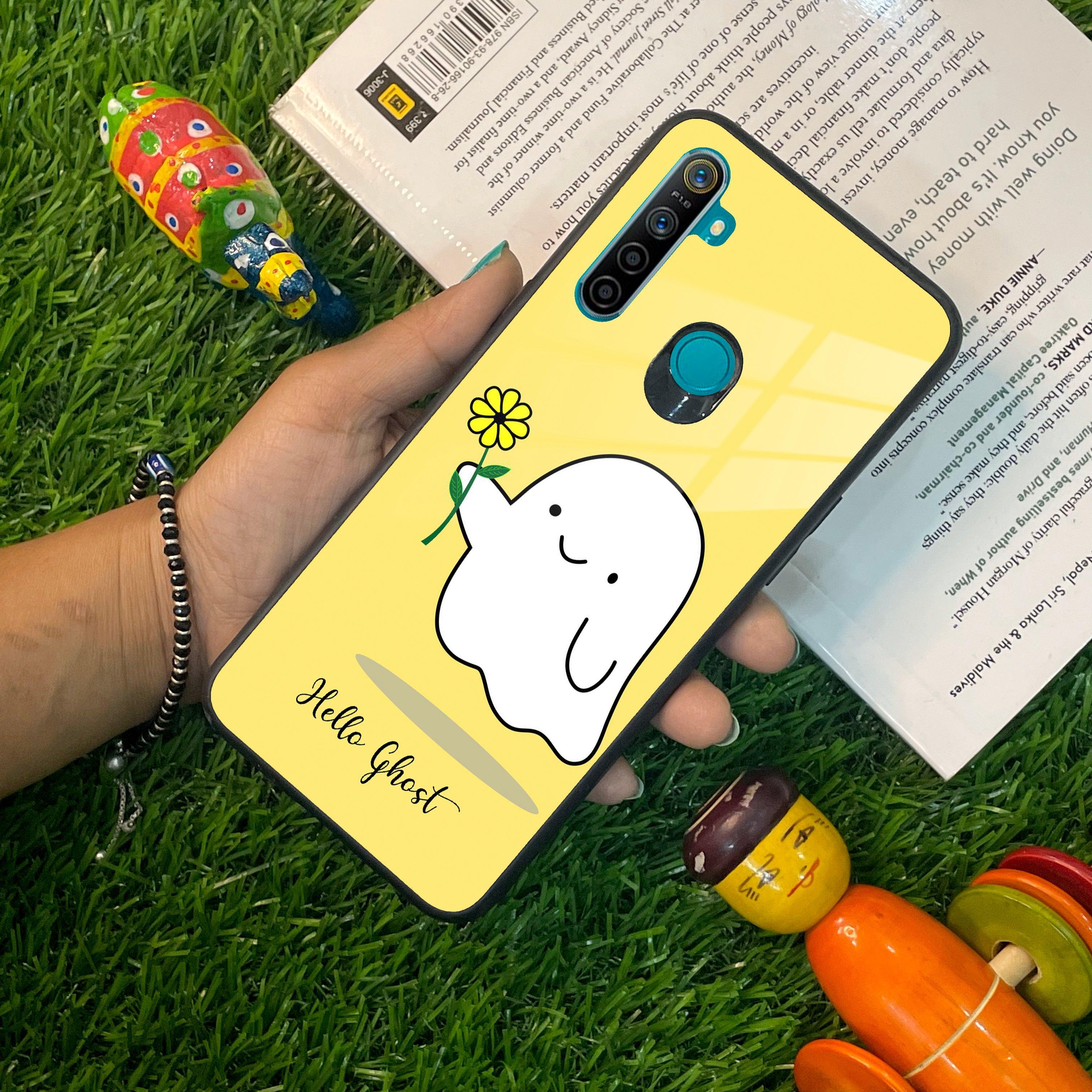 Ghost With Flower Glass Case Cover For Realme/Narzo - ShopOnCliQ