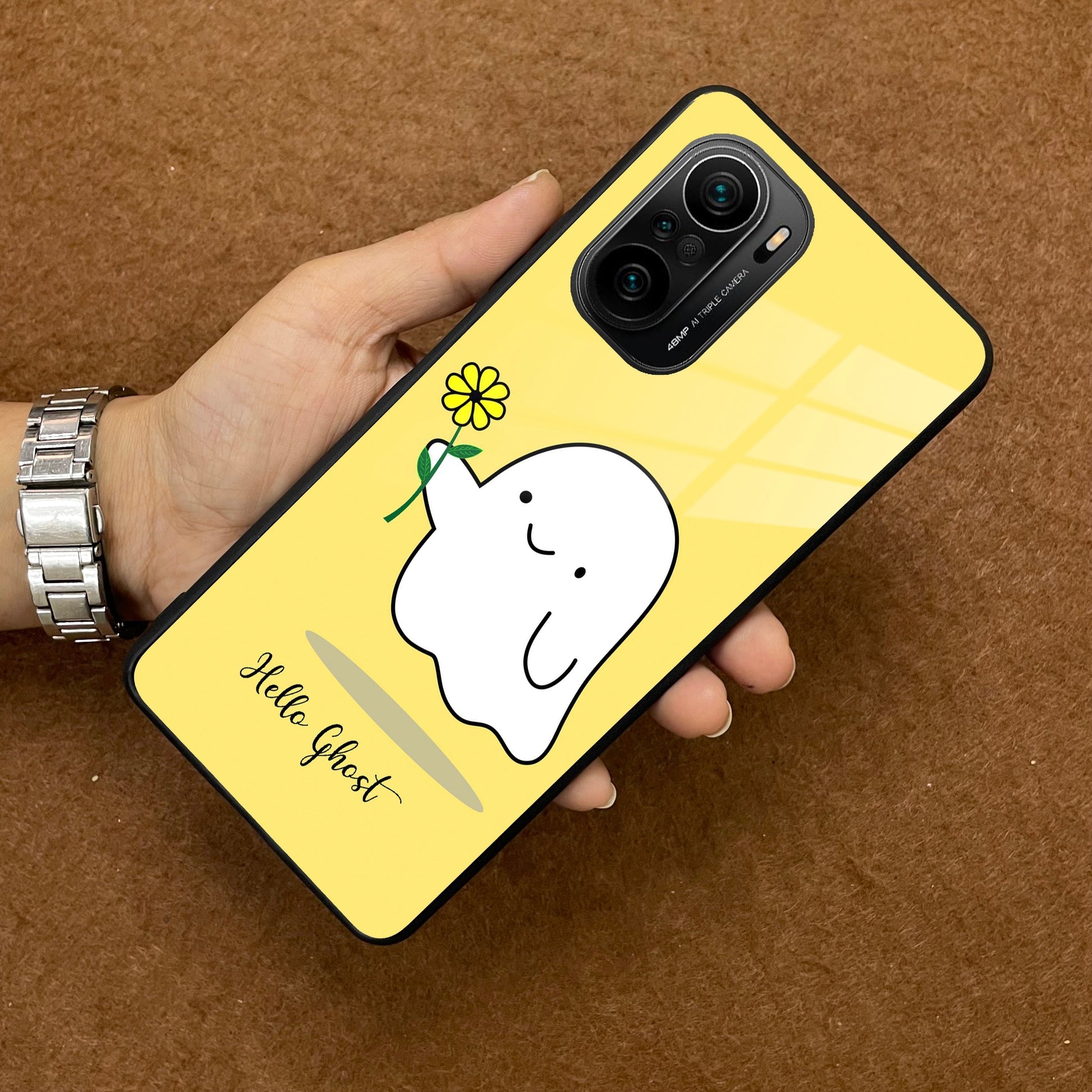 Ghost With Flower Glass Case Cover For Redmi/Xiaomi ShopOnCliQ