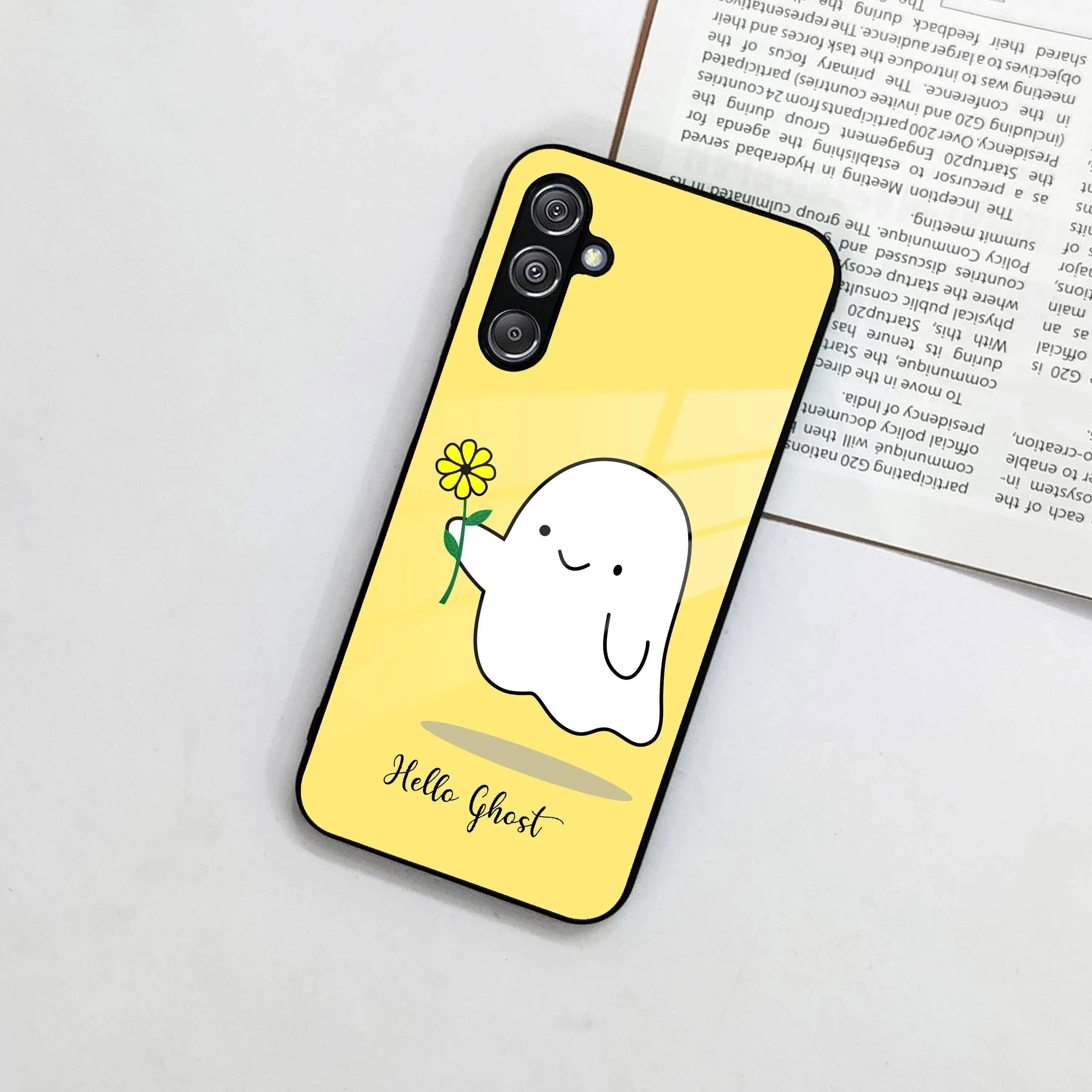Ghost With Flower Glass Case Cover For Samsung - ShopOnCliQ