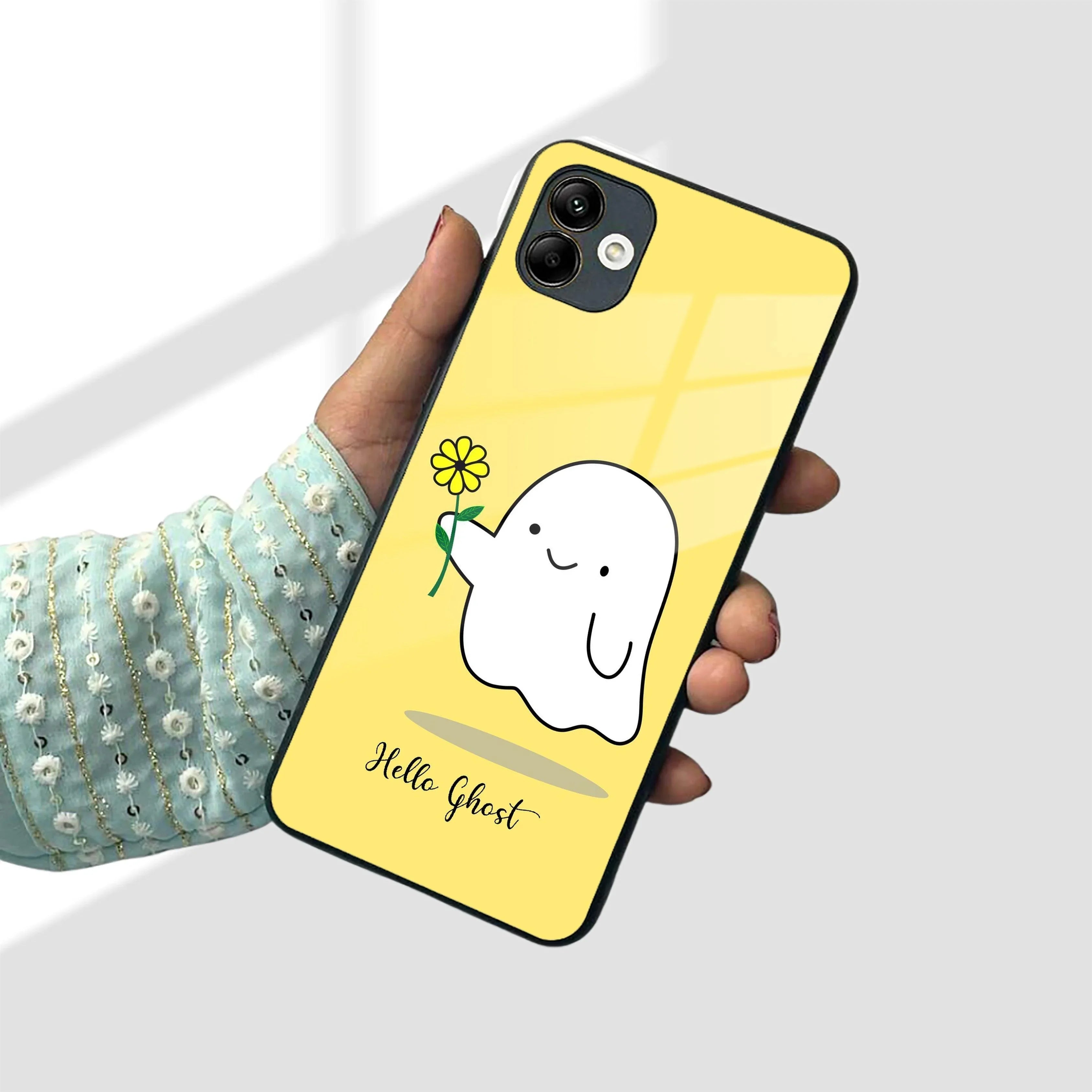 Ghost With Flower Glass Case Cover For Samsung - ShopOnCliQ