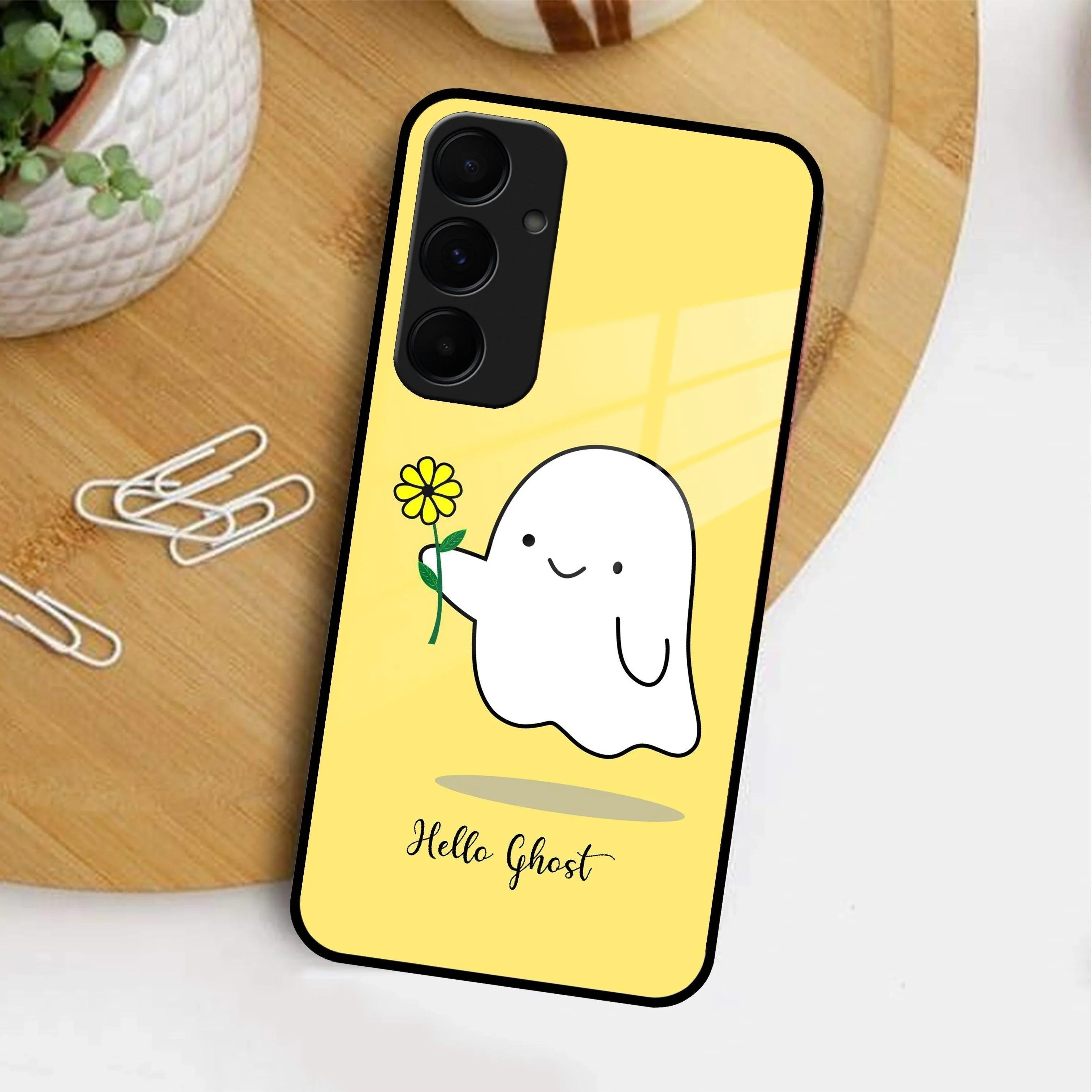 Ghost With Flower Glass Case Cover For Samsung - ShopOnCliQ