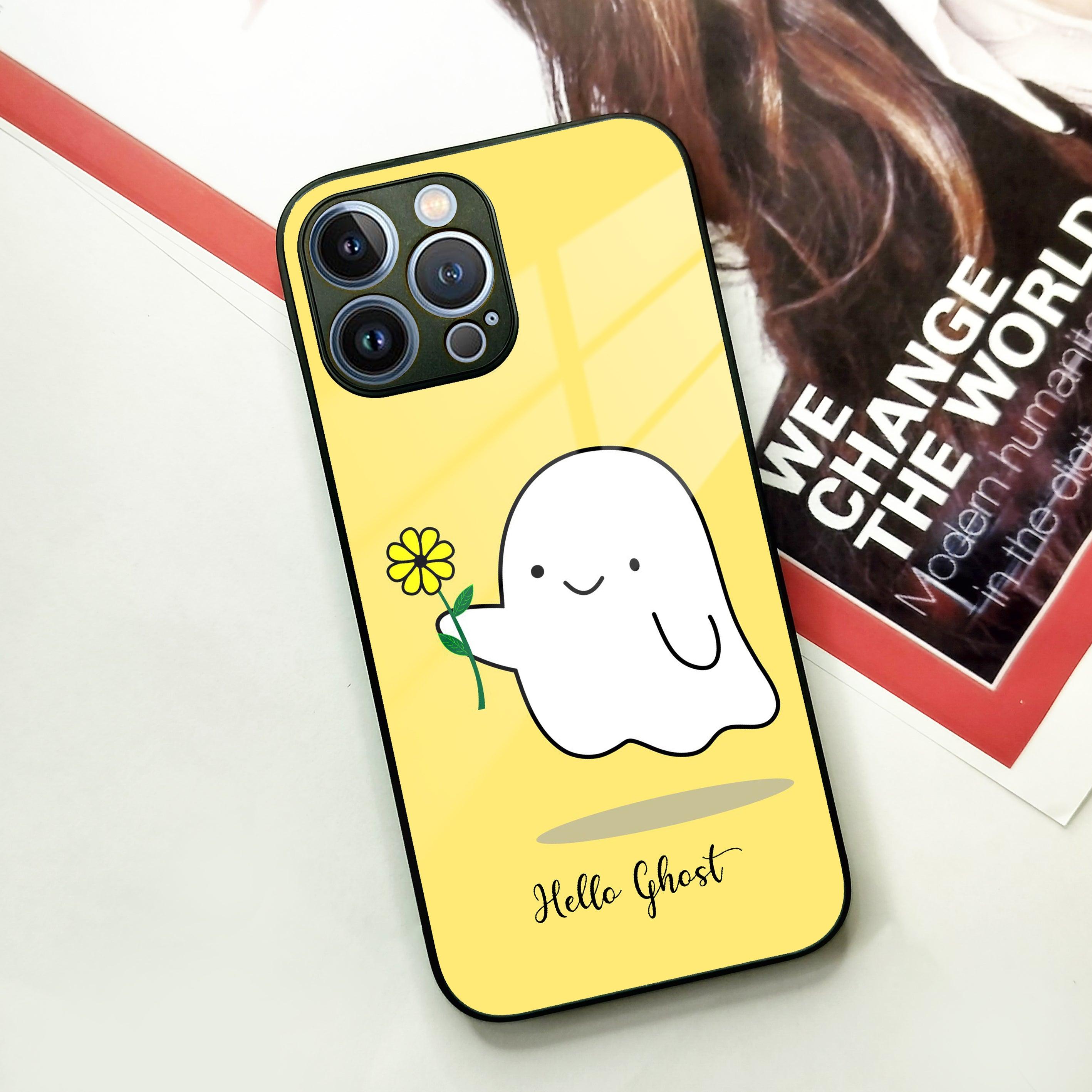 Ghost With Flower Glass Case Cover For iPhone - ShopOnCliQ