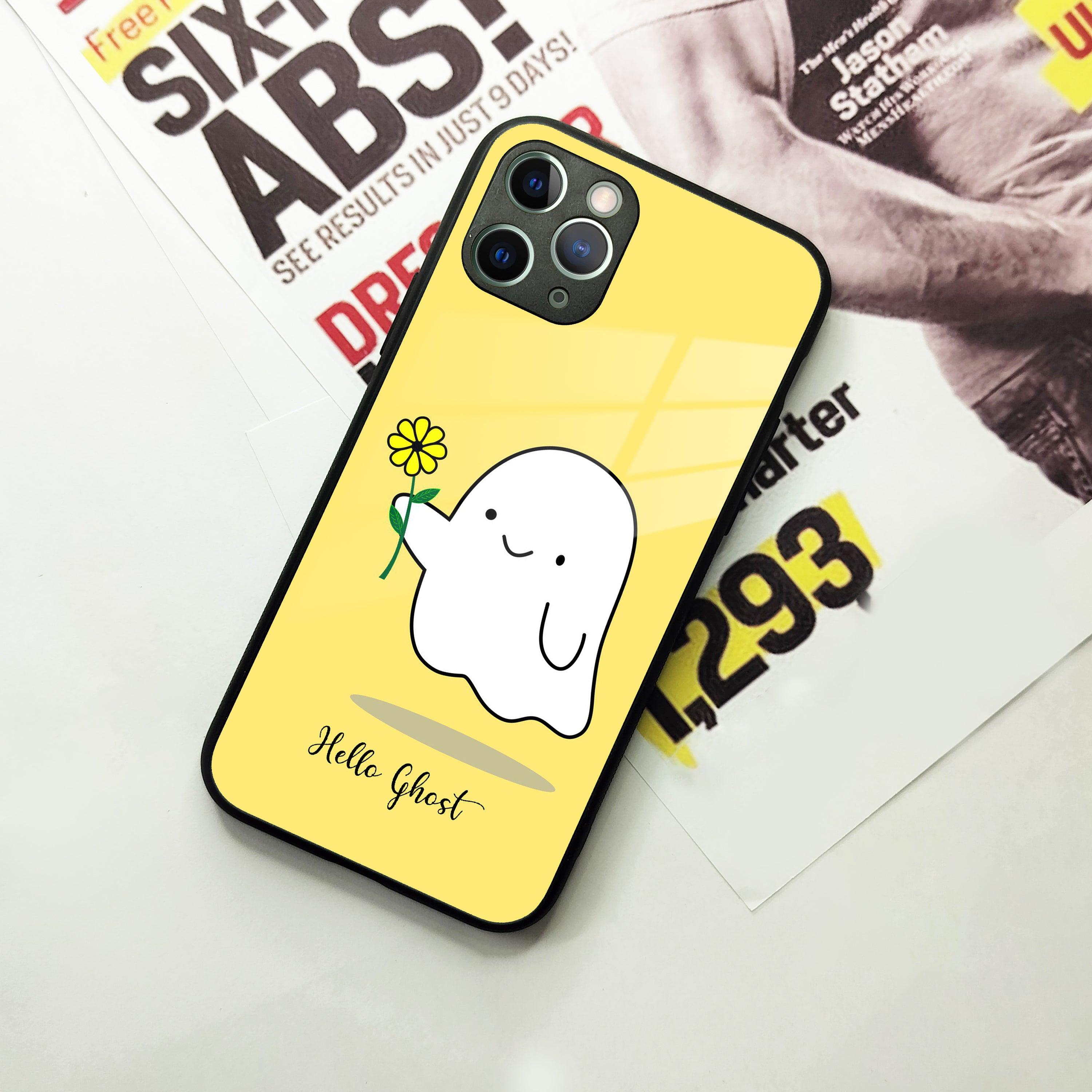 Ghost With Flower Glass Case Cover For iPhone - ShopOnCliQ