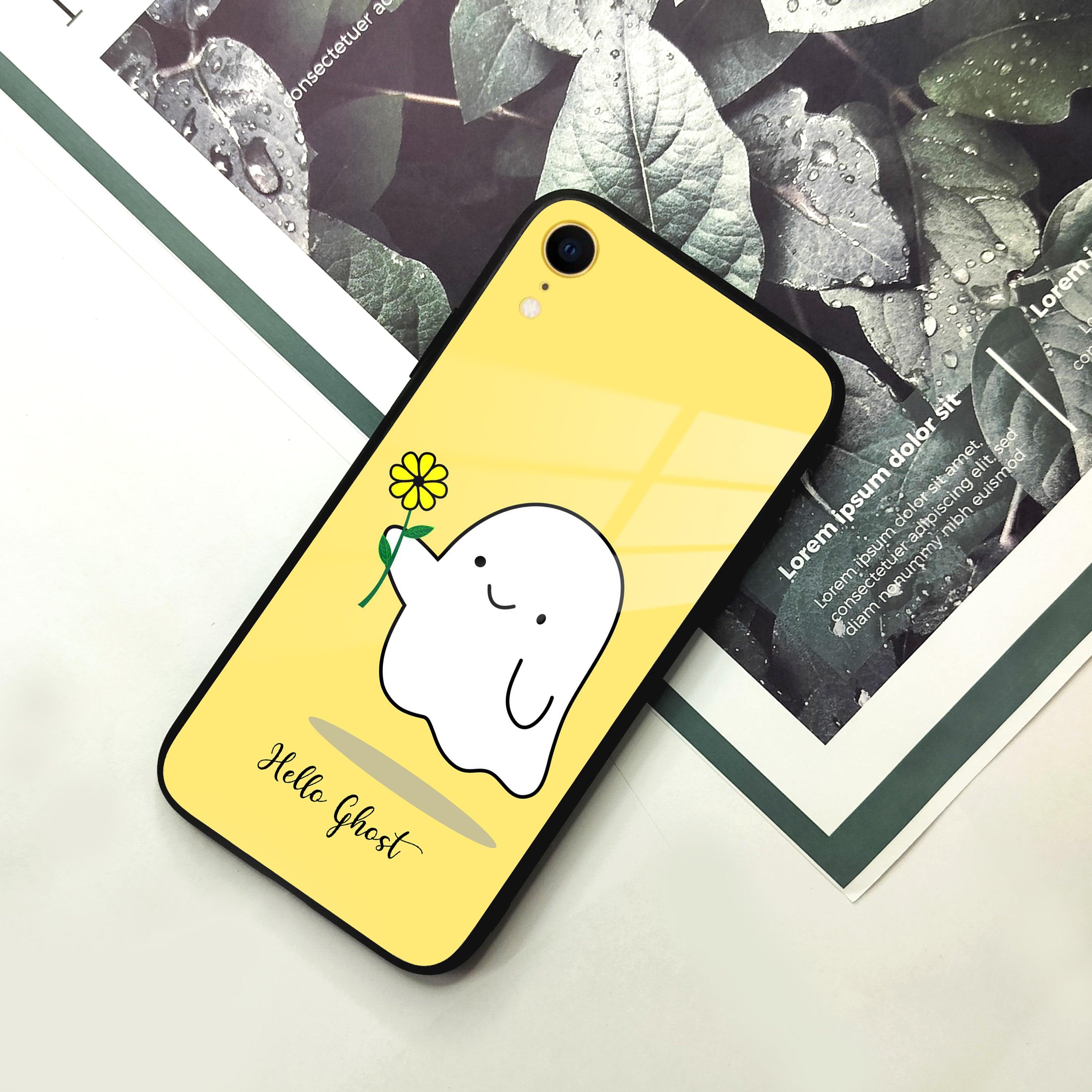 Ghost With Flower Glass Case Cover For iPhone - ShopOnCliQ