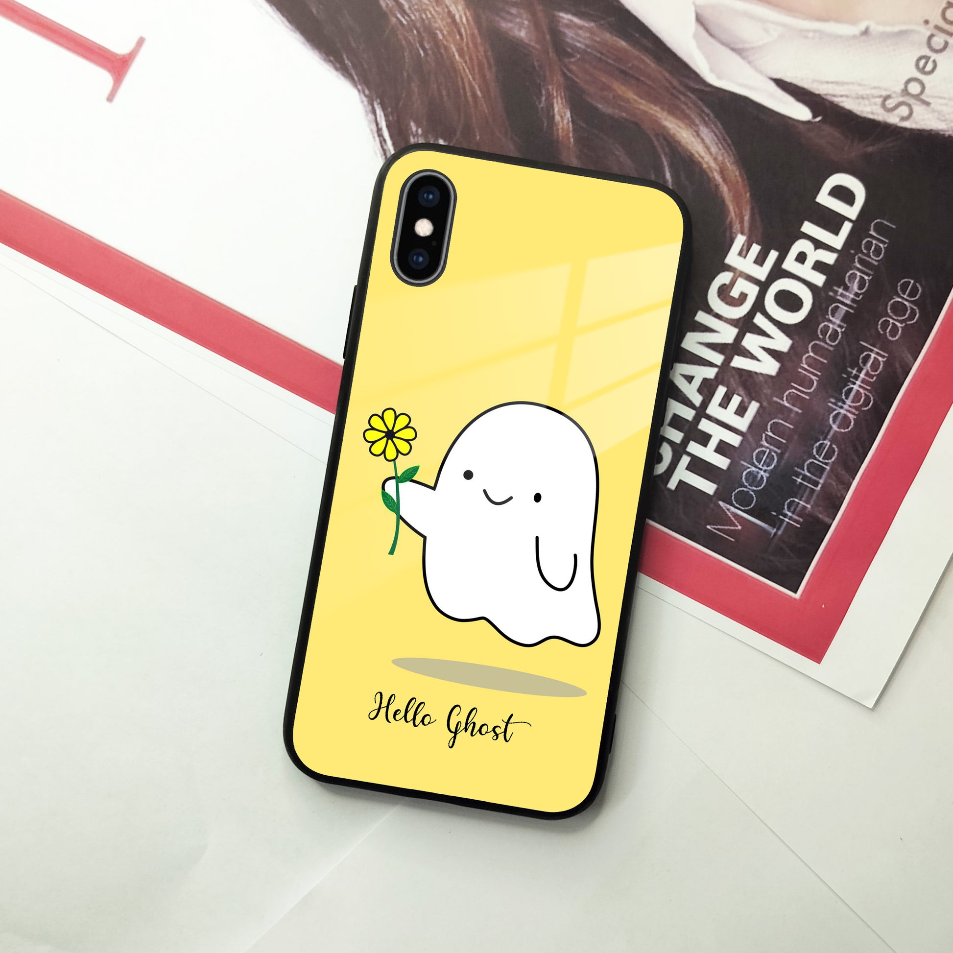 Ghost With Flower Glass Case Cover For iPhone ShopOnCliQ