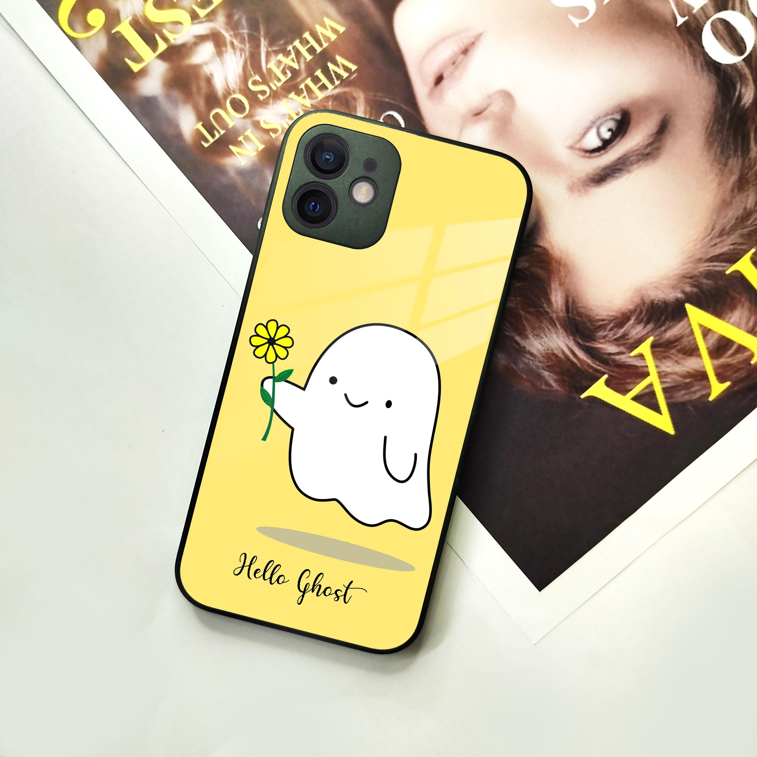 Ghost With Flower Glass Case Cover For iPhone - ShopOnCliQ