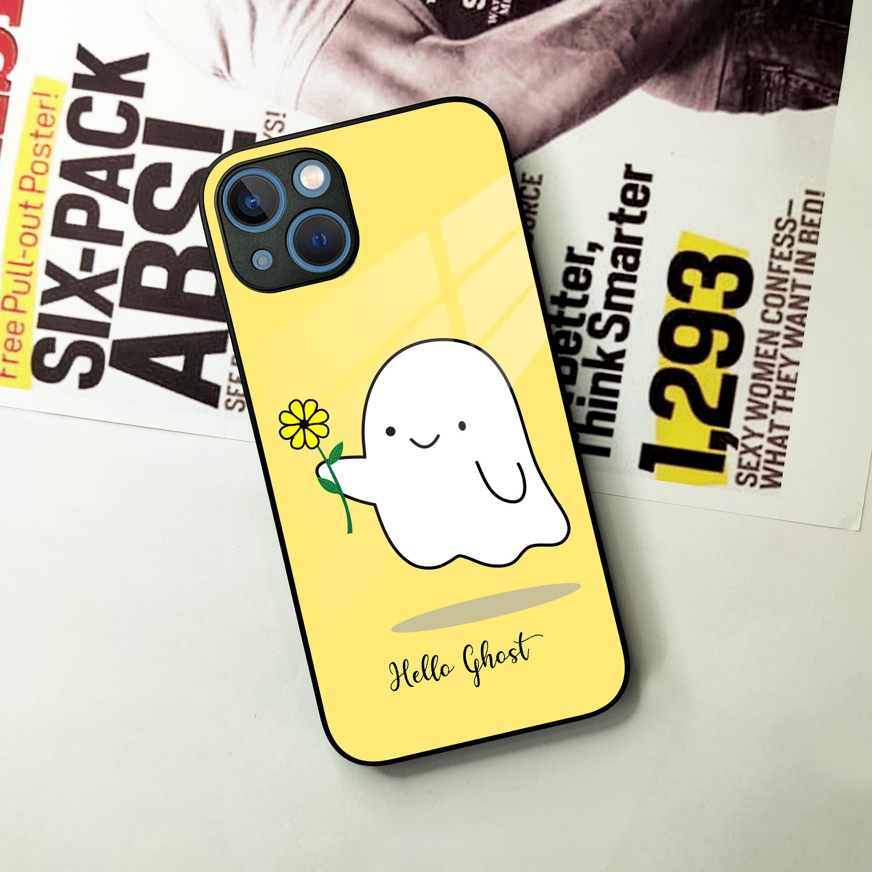 Ghost With Flower Glass Case Cover For iPhone - ShopOnCliQ
