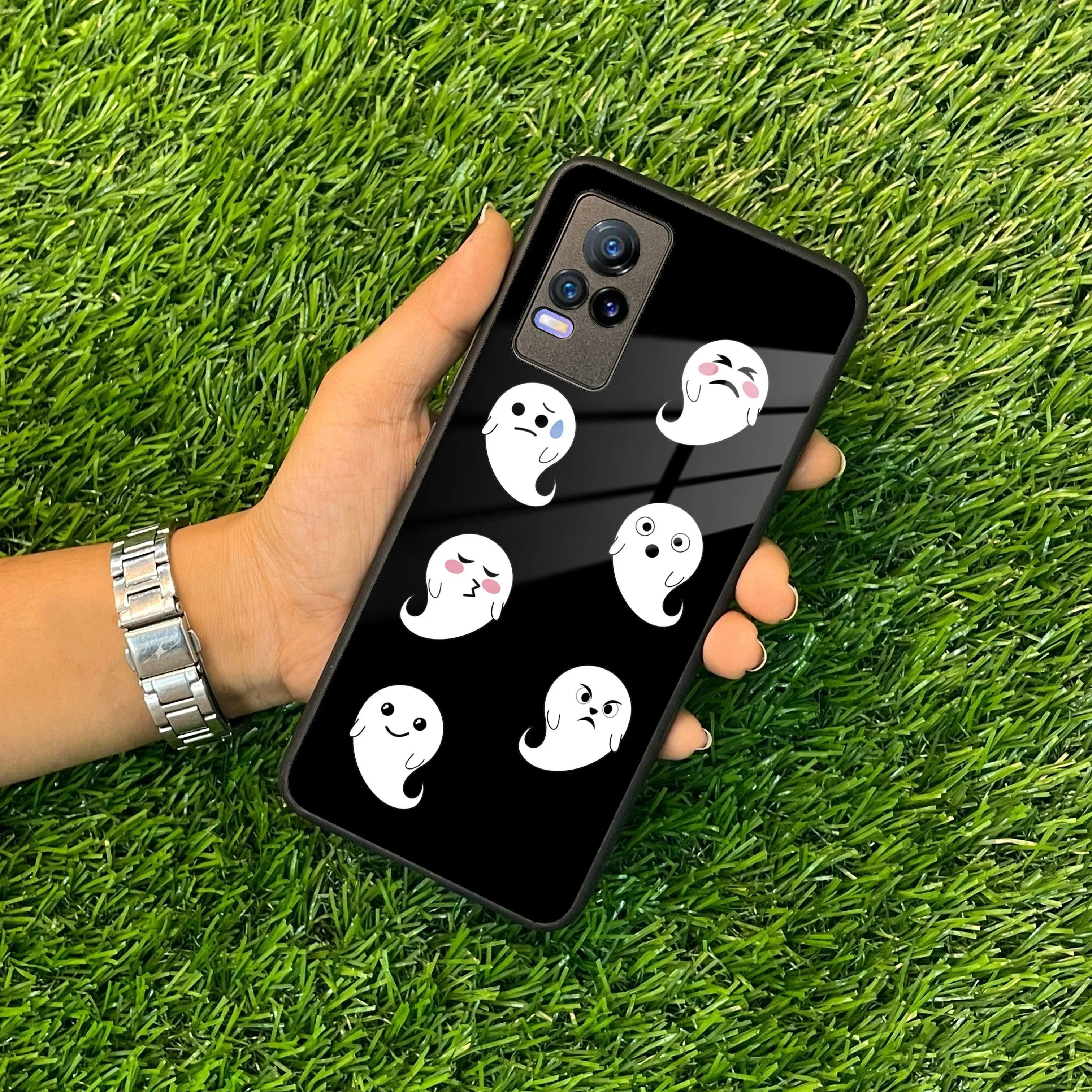 Cute Ghost Glass Case Cover For Vivo - ShopOnCliQ