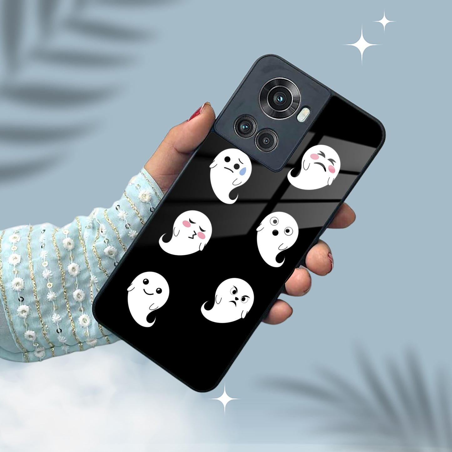 Cute Ghost Glass Case Cover For OnePlus