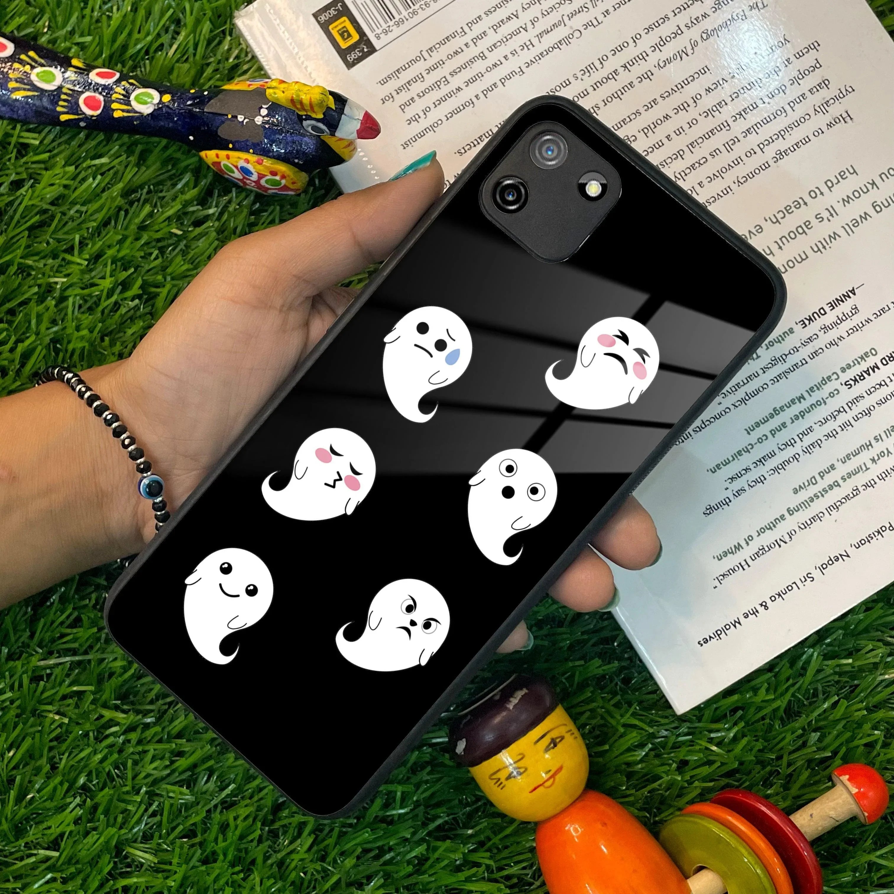Cute Ghost Glass Case Cover For Realme/Narzo - ShopOnCliQ