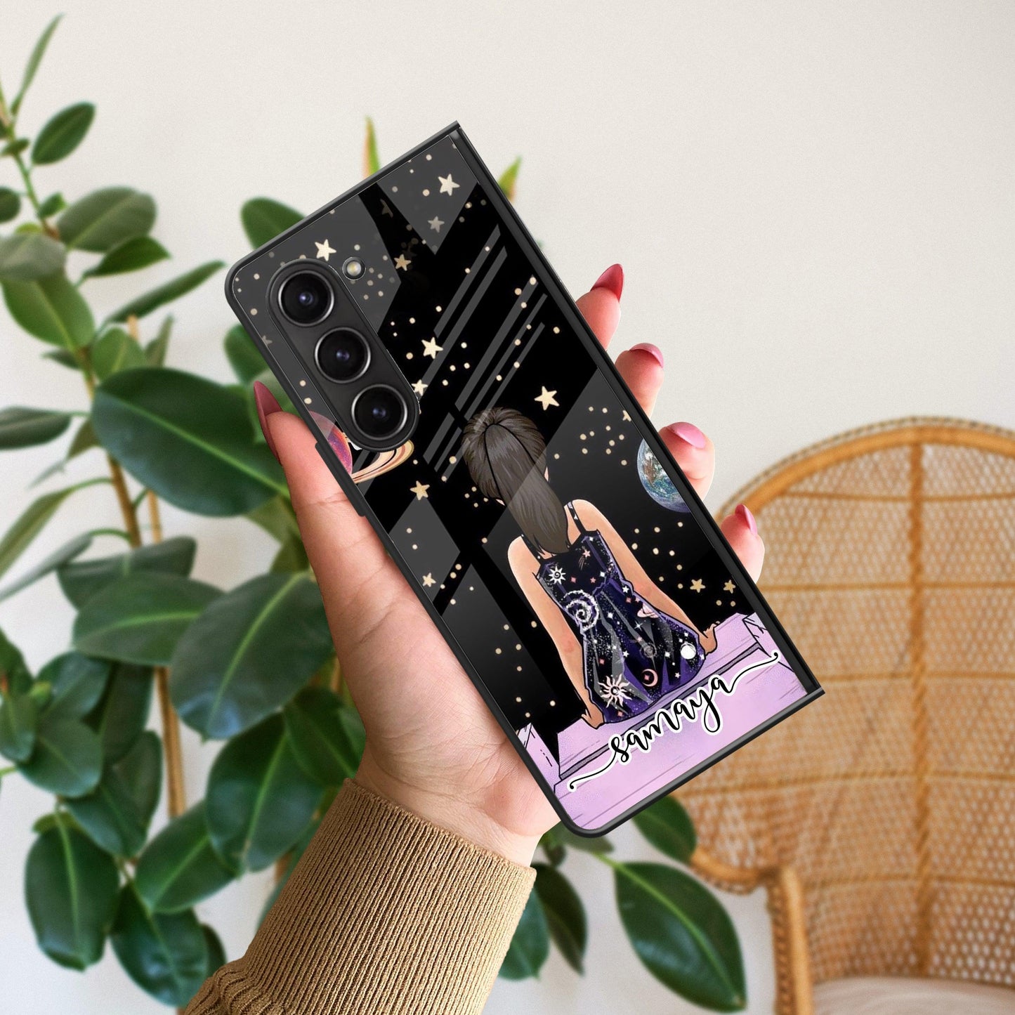 Girl In Universe Customised Glossy Metal Case Cover For Samsung