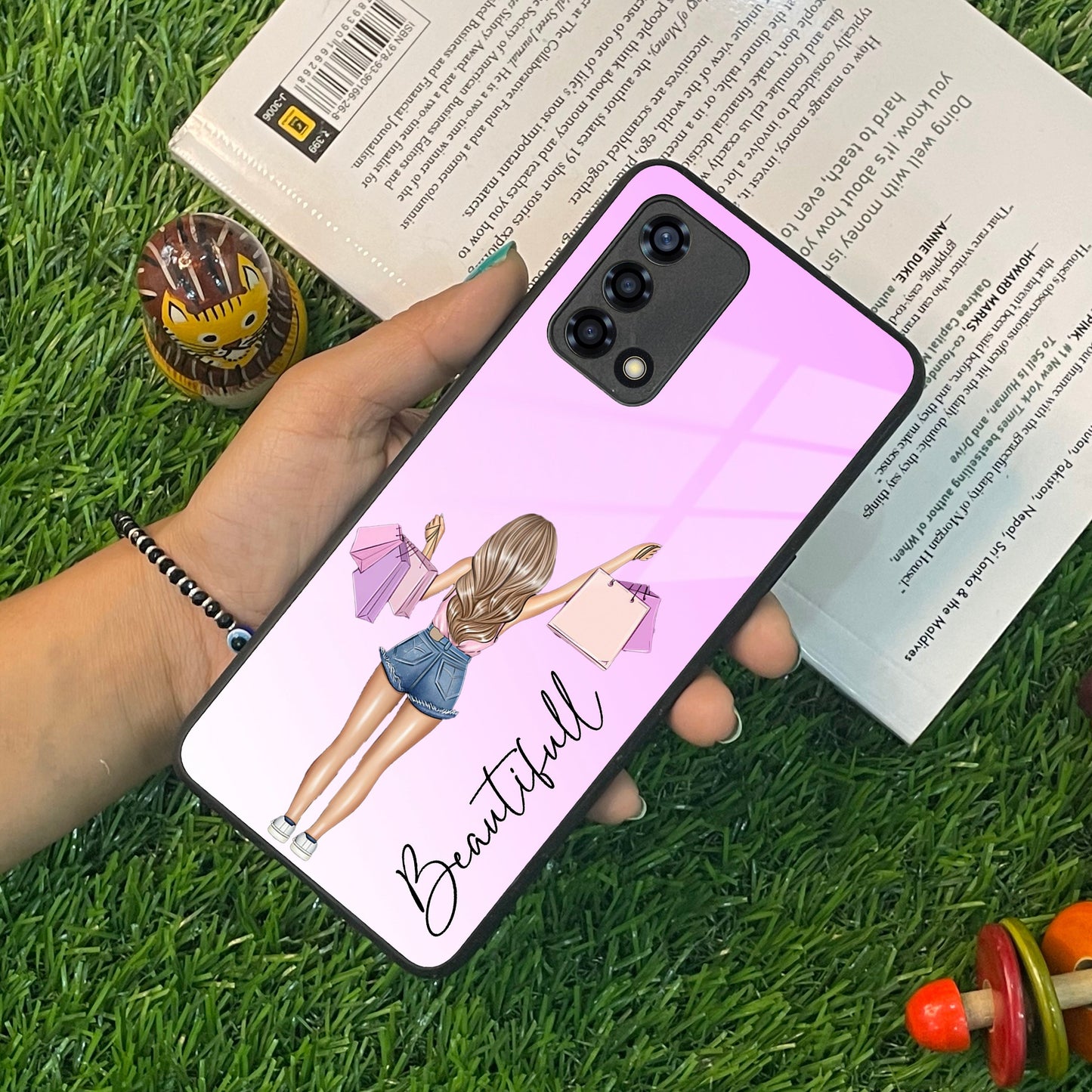 Girl With Bag Customize Name Glass Case For Oppo ShopOnCliQ