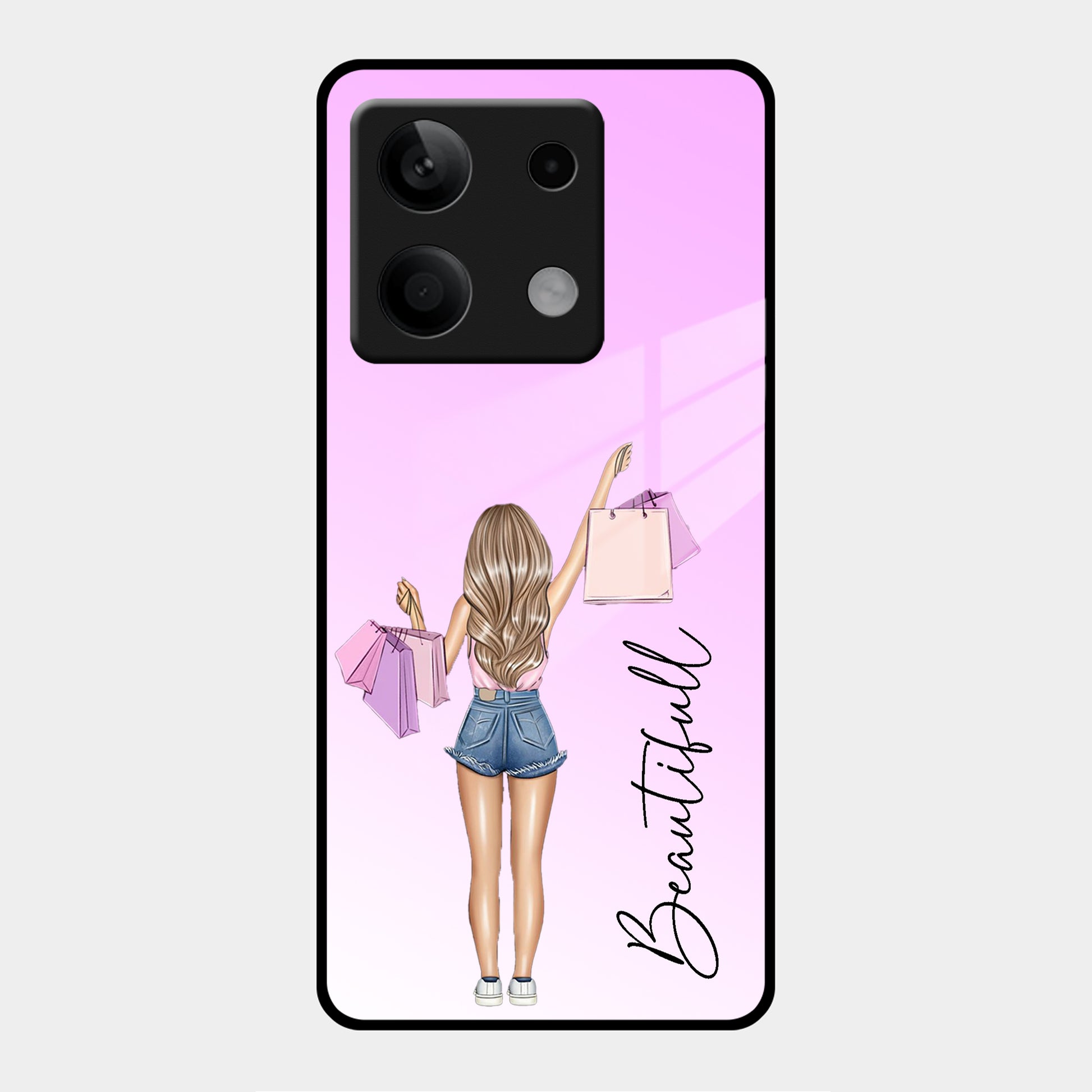 Girl With Bag Customize Name Glass Case For Poco ShopOnCliQ