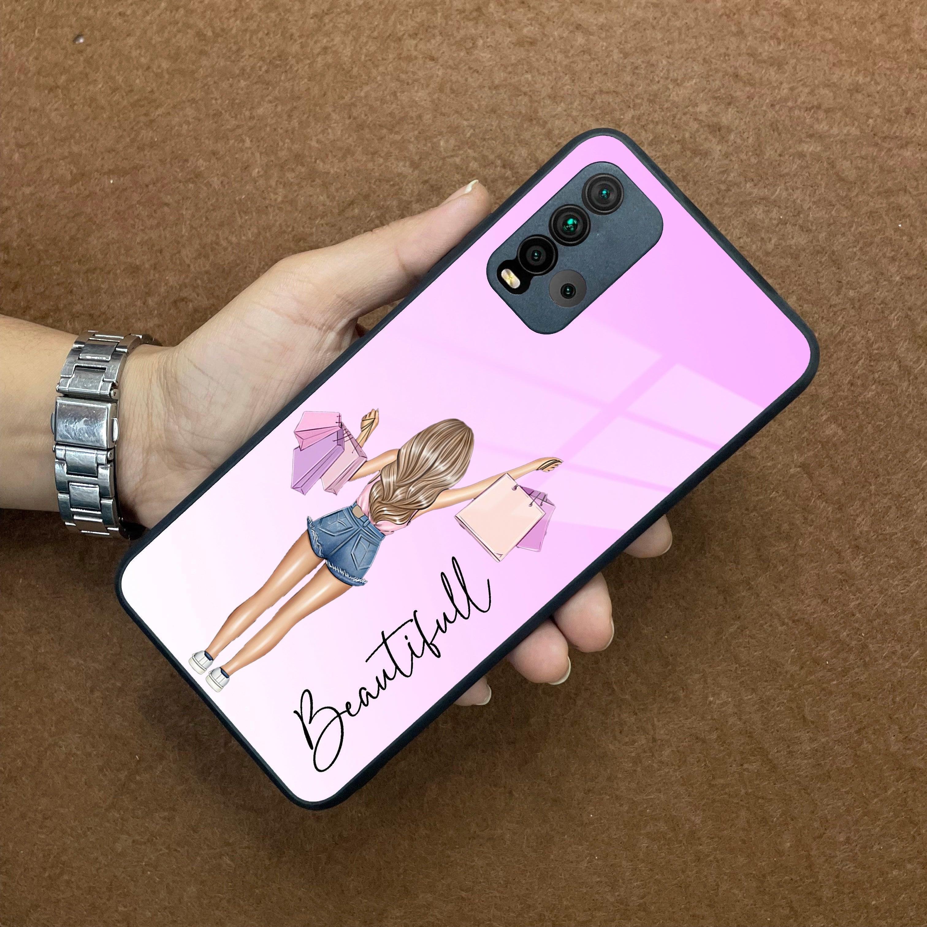 Girl With Bag Customize Name Glass Case For Redmi/Xiaomi - ShopOnCliQ