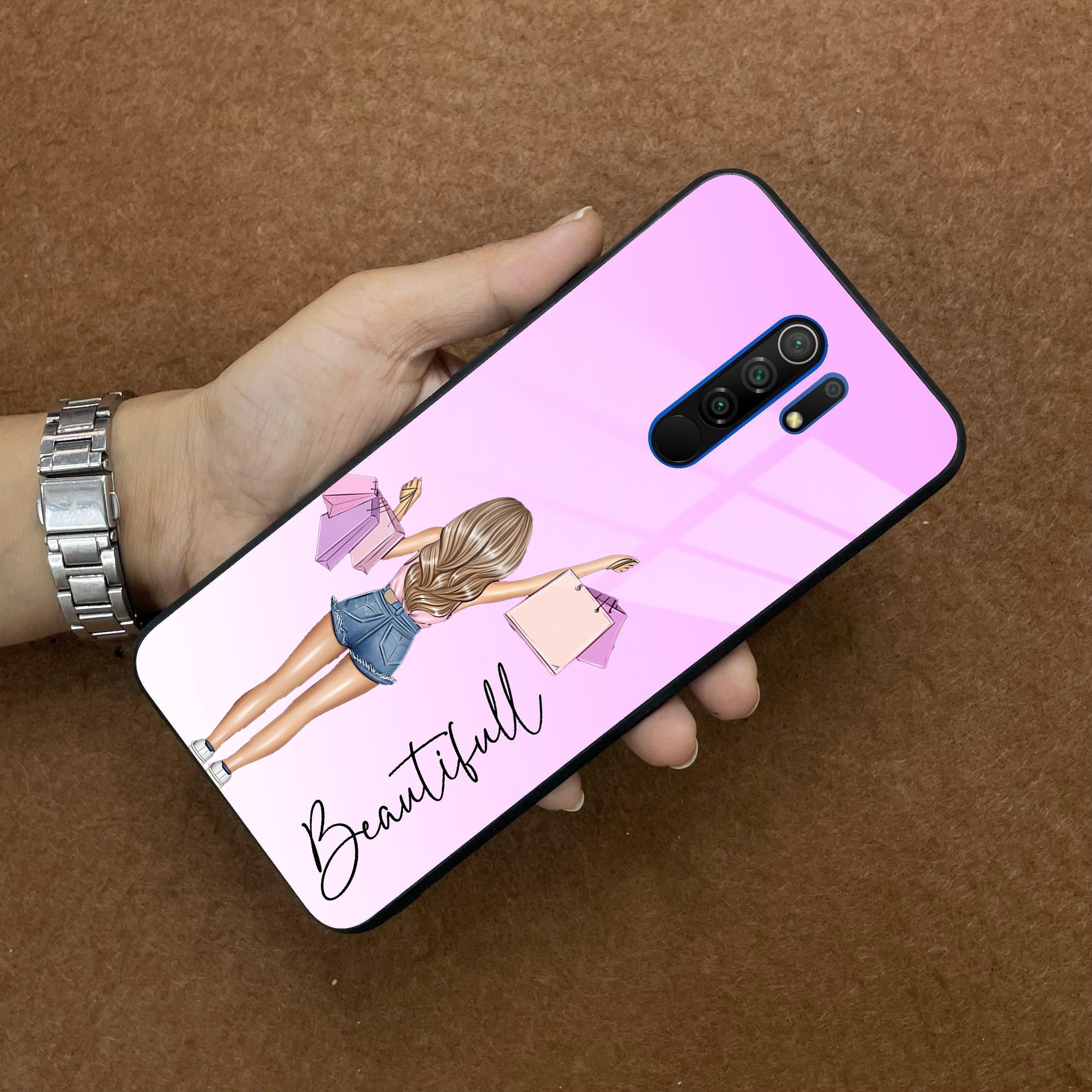 Girl With Bag Customize Name Glass Case For Redmi/Xiaomi - ShopOnCliQ