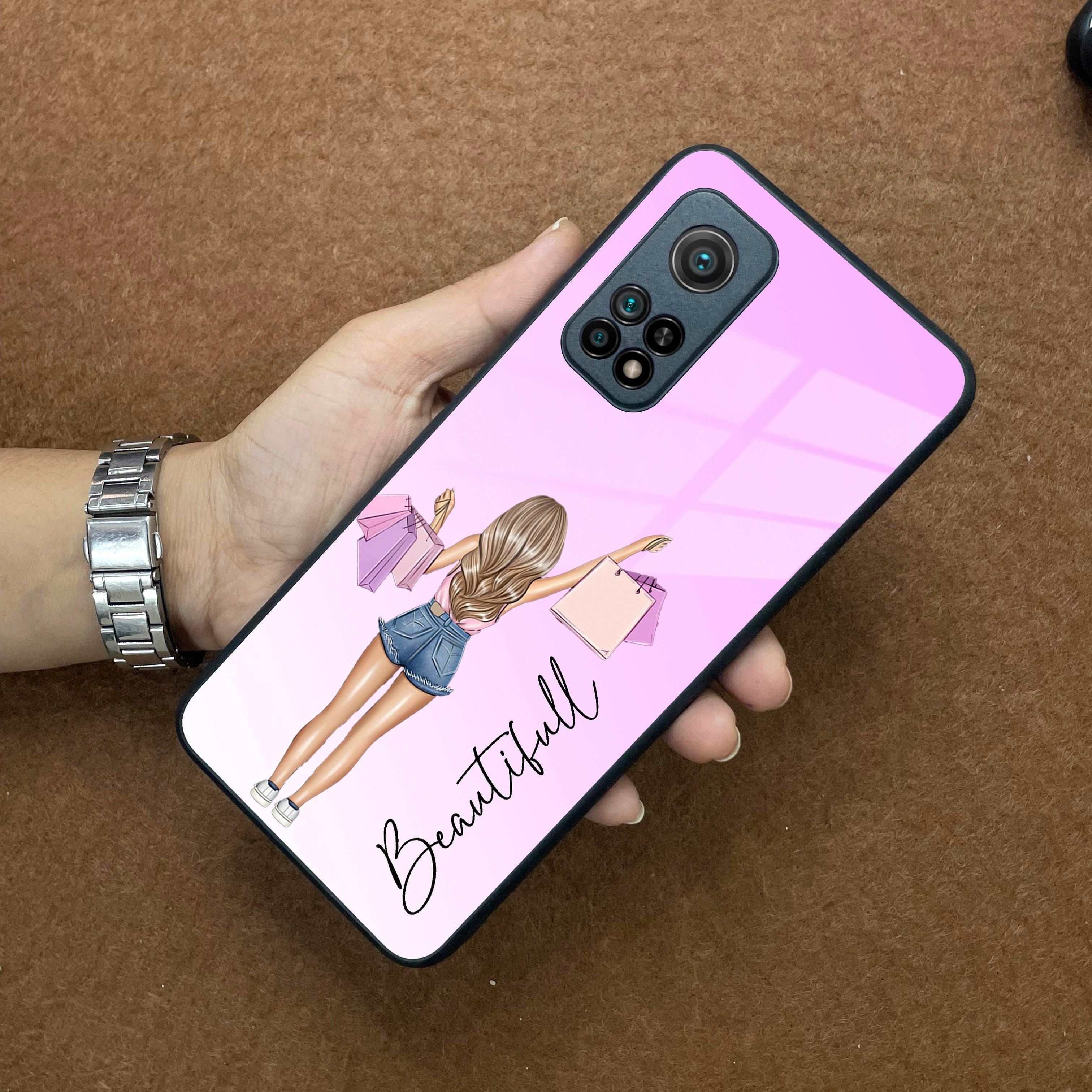 Girl With Bag Customize Name Glass Case For Redmi/Xiaomi - ShopOnCliQ