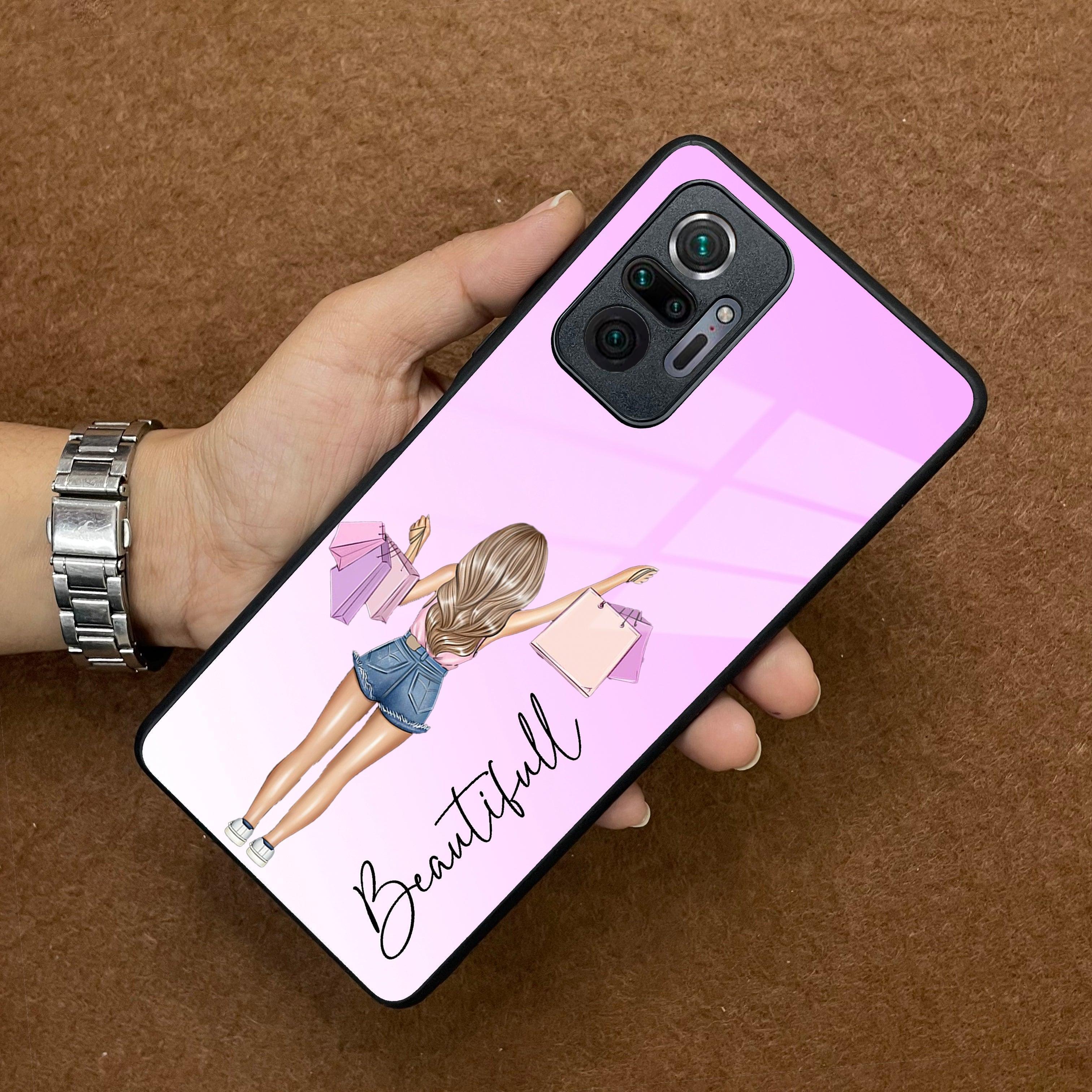 Girl With Bag Customize Name Glass Case For Redmi/Xiaomi - ShopOnCliQ