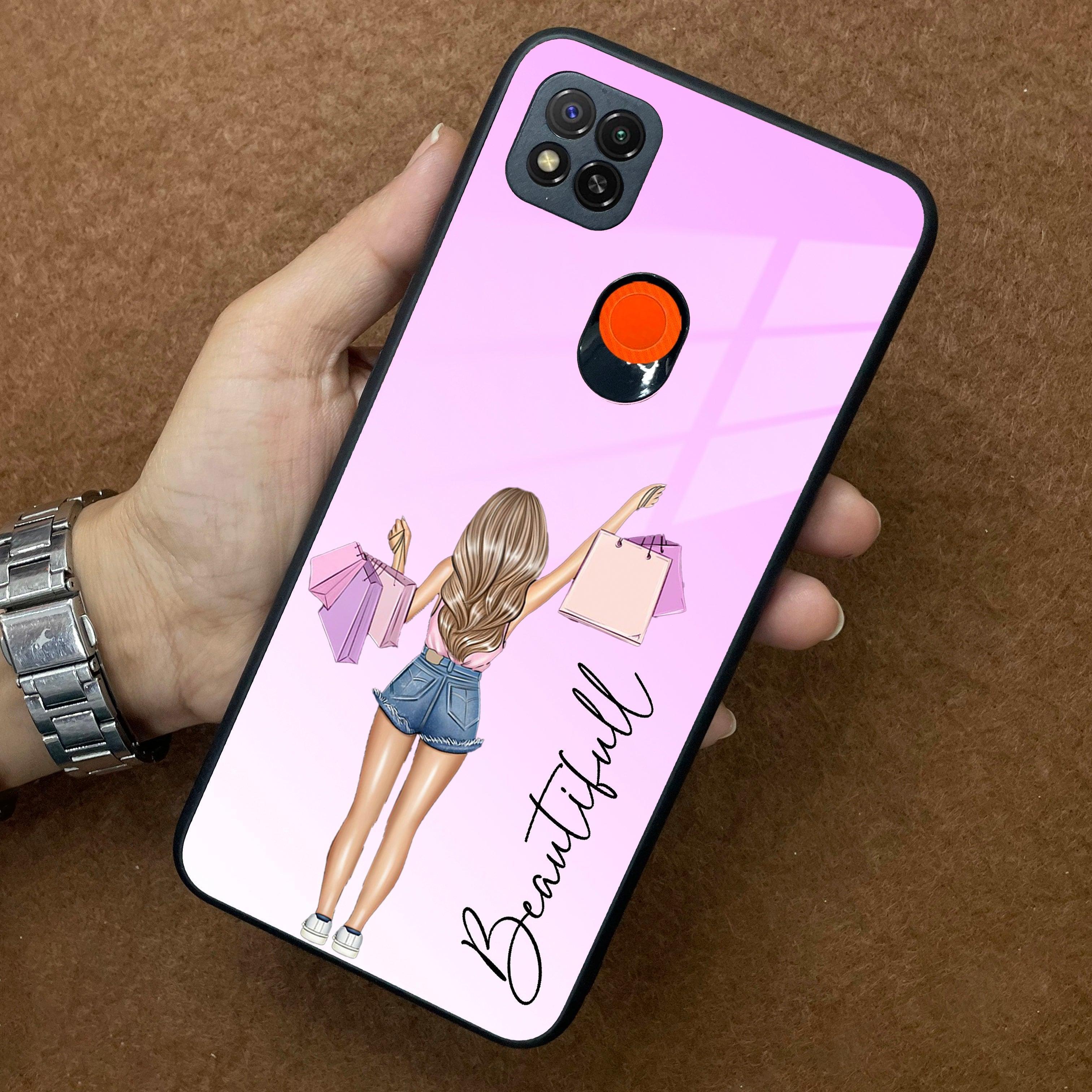 Girl With Bag Customize Name Glass Case For Redmi/Xiaomi - ShopOnCliQ