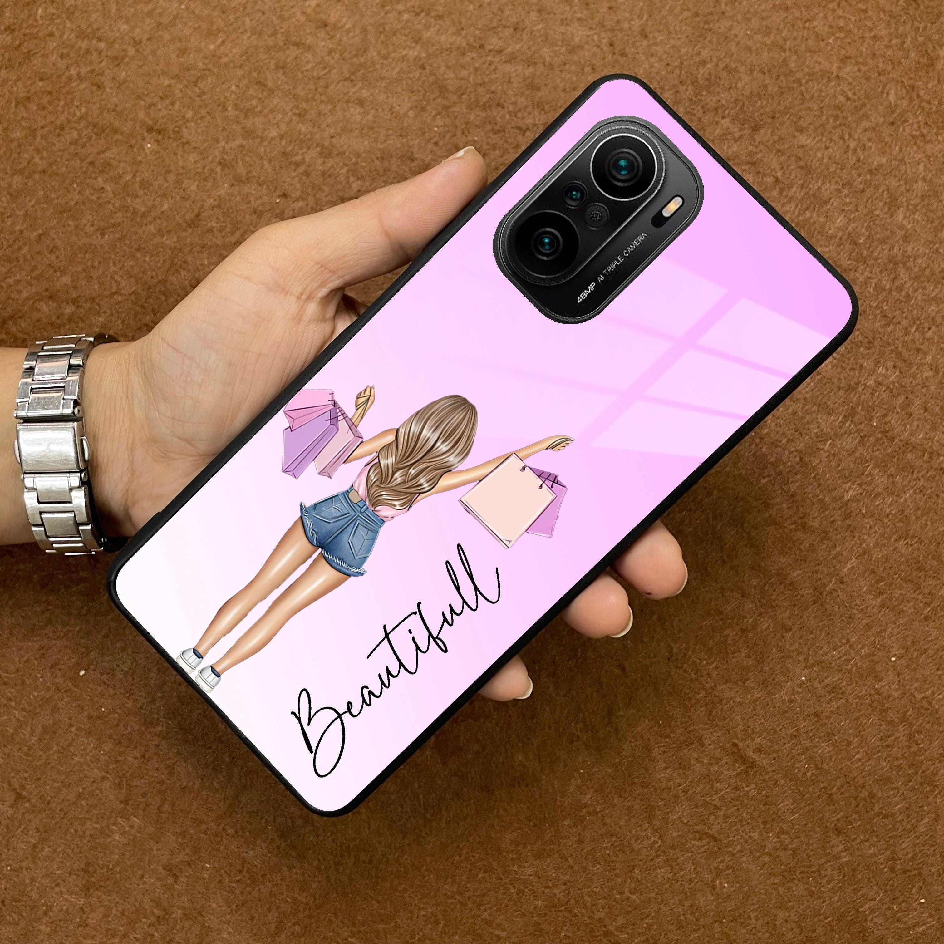 Girl With Bag Customize Name Glass Case For Redmi/Xiaomi - ShopOnCliQ