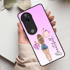 Girl With Bag Customize Name Glass Case For Vivo - ShopOnCliQ