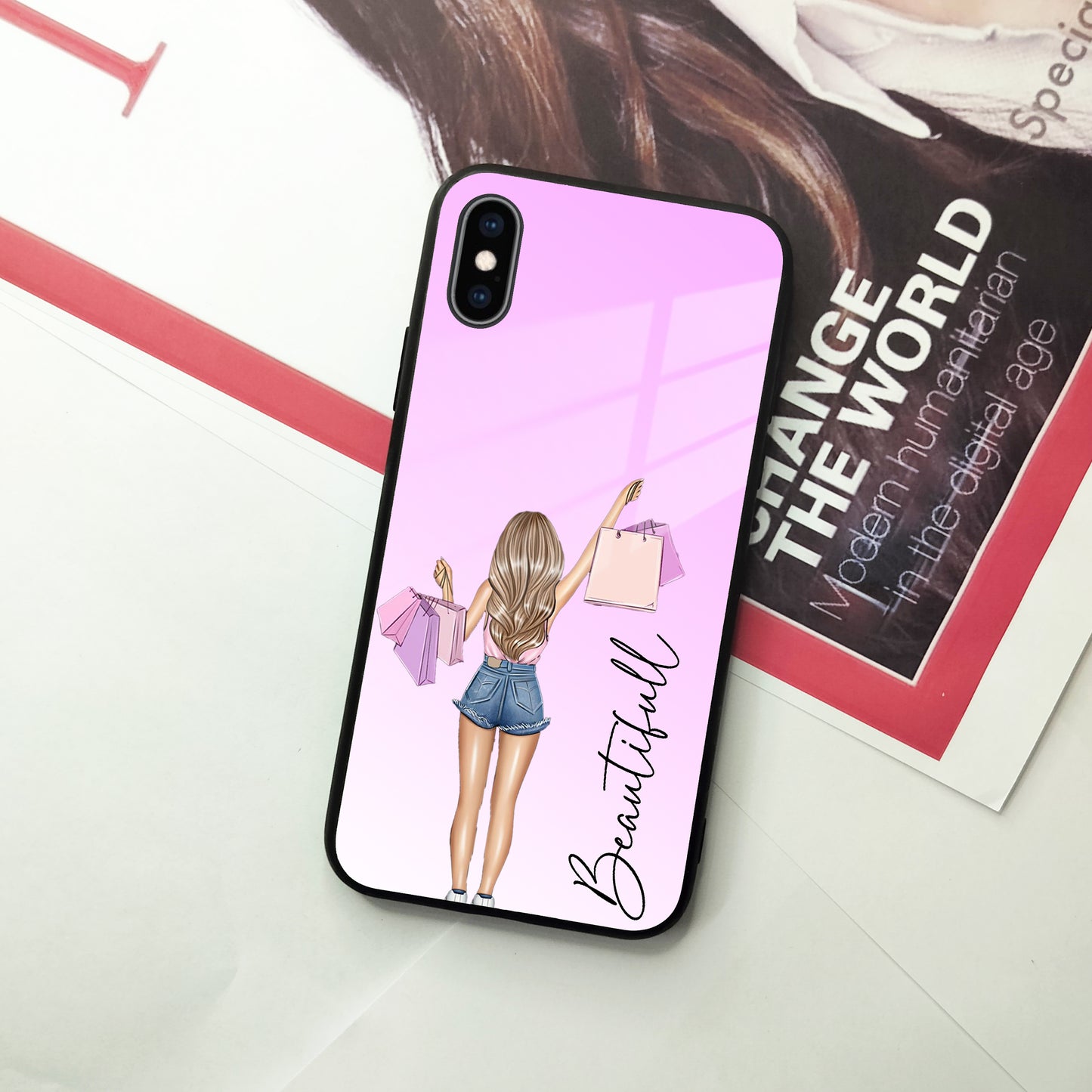 Girl With Bag Glass Case Cover For iPhone ShopOnCliQ