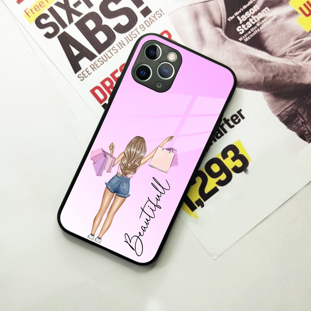 Girl With Bag Glass Case Cover For iPhone - ShopOnCliQ