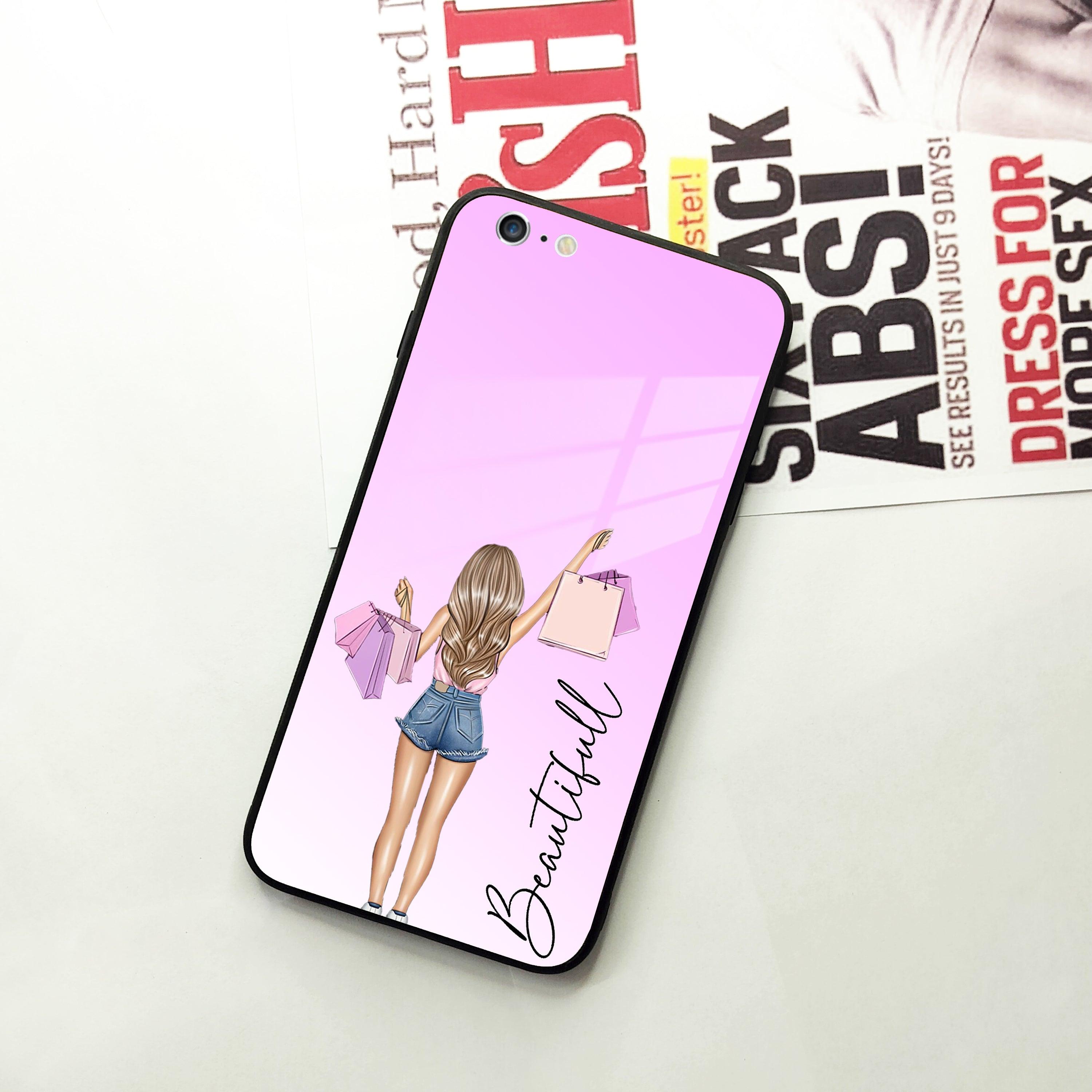 Girl With Bag Glass Case Cover For iPhone - ShopOnCliQ