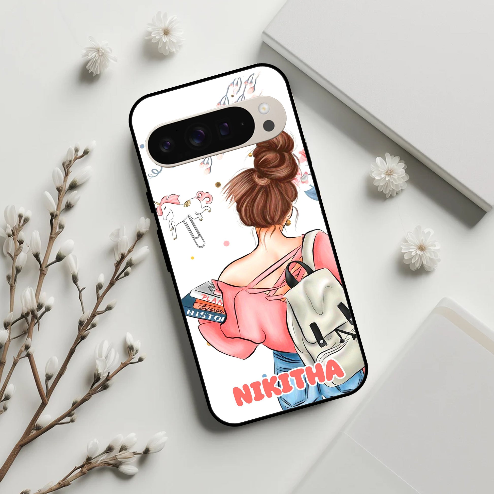 Girl With Book Glossy Metal Case Cover For Google ShopOnCliQ