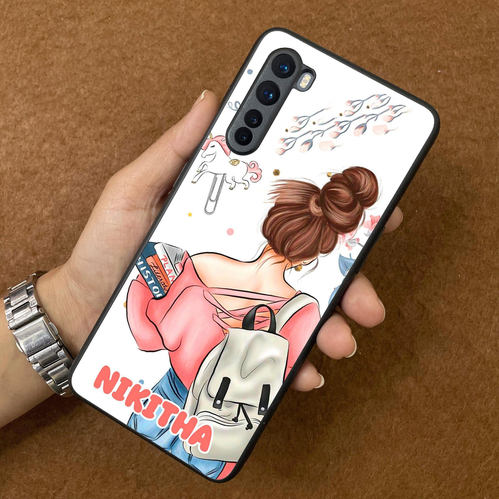 Girl With Book Glossy Metal Case Cover For OnePlus - ShopOnCliQ