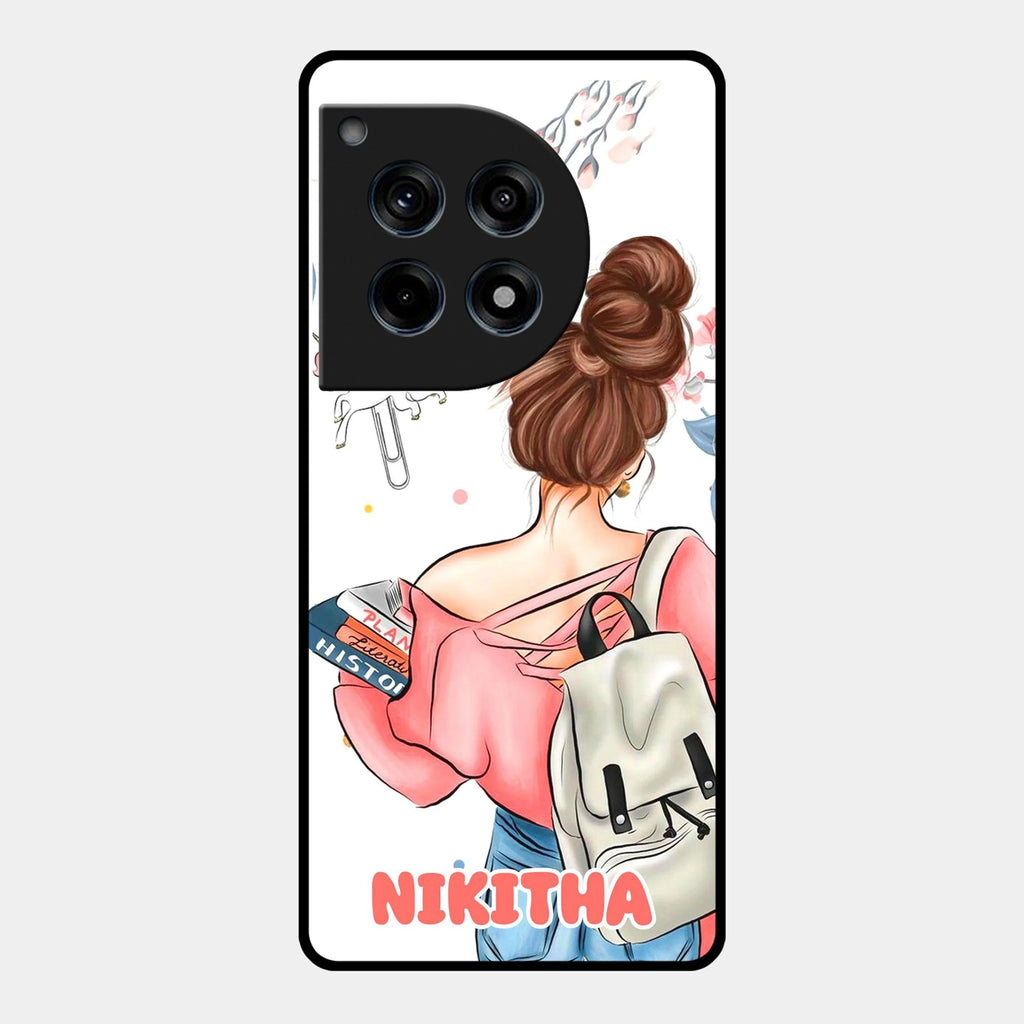 Girl With Book Glossy Metal Case Cover For OnePlus - ShopOnCliQ