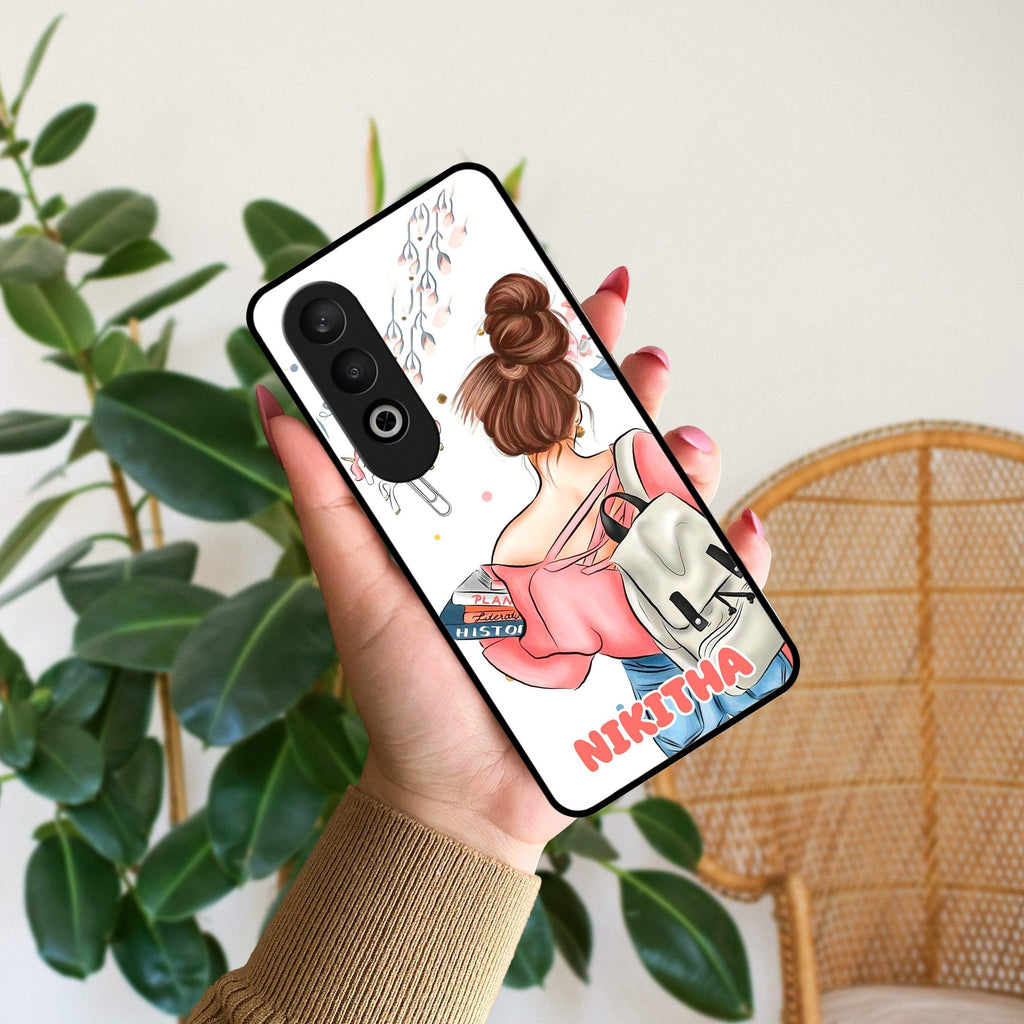 Girl With Book Glossy Metal Case Cover For OnePlus - ShopOnCliQ