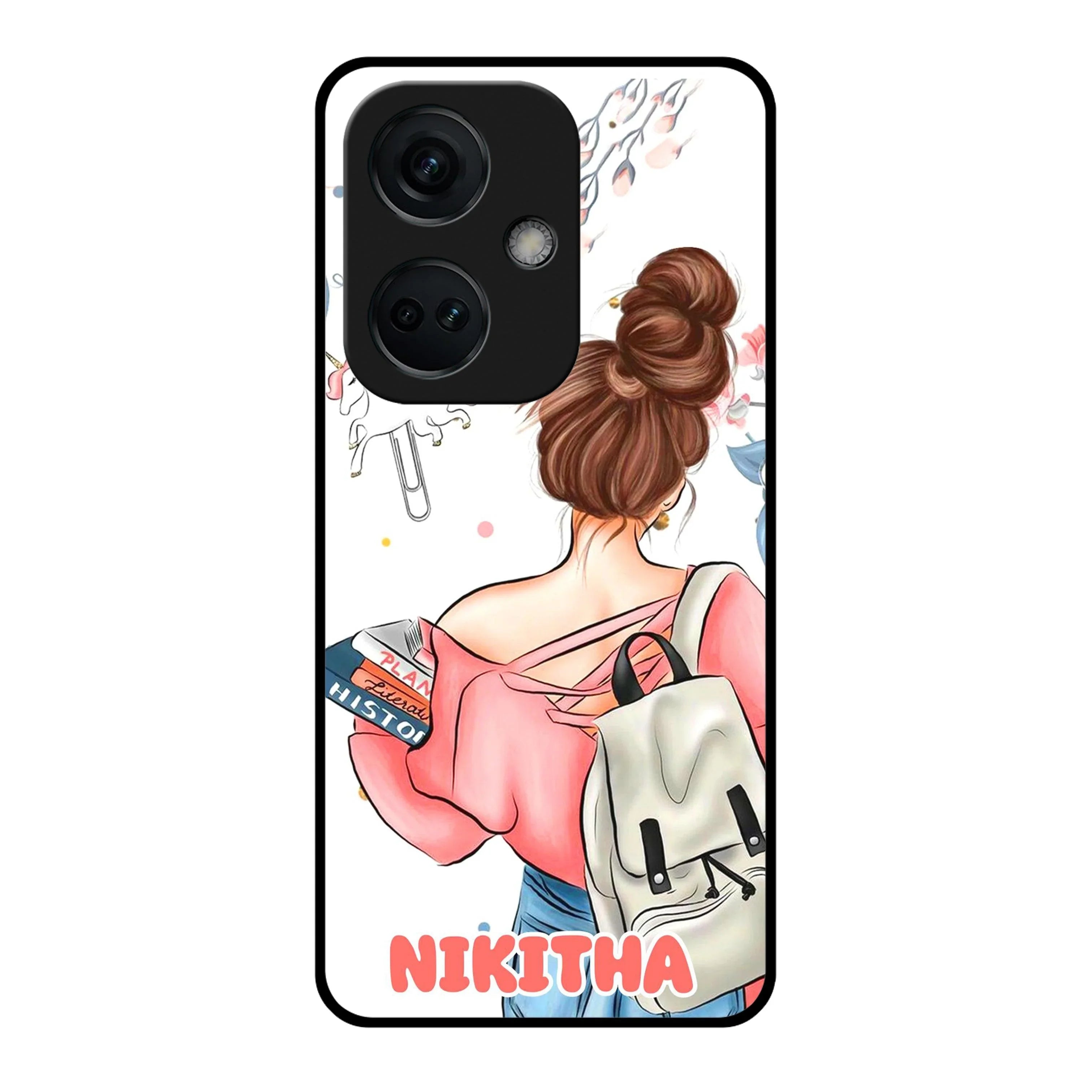 Girl With Book Glossy Metal Case Cover For OnePlus - ShopOnCliQ