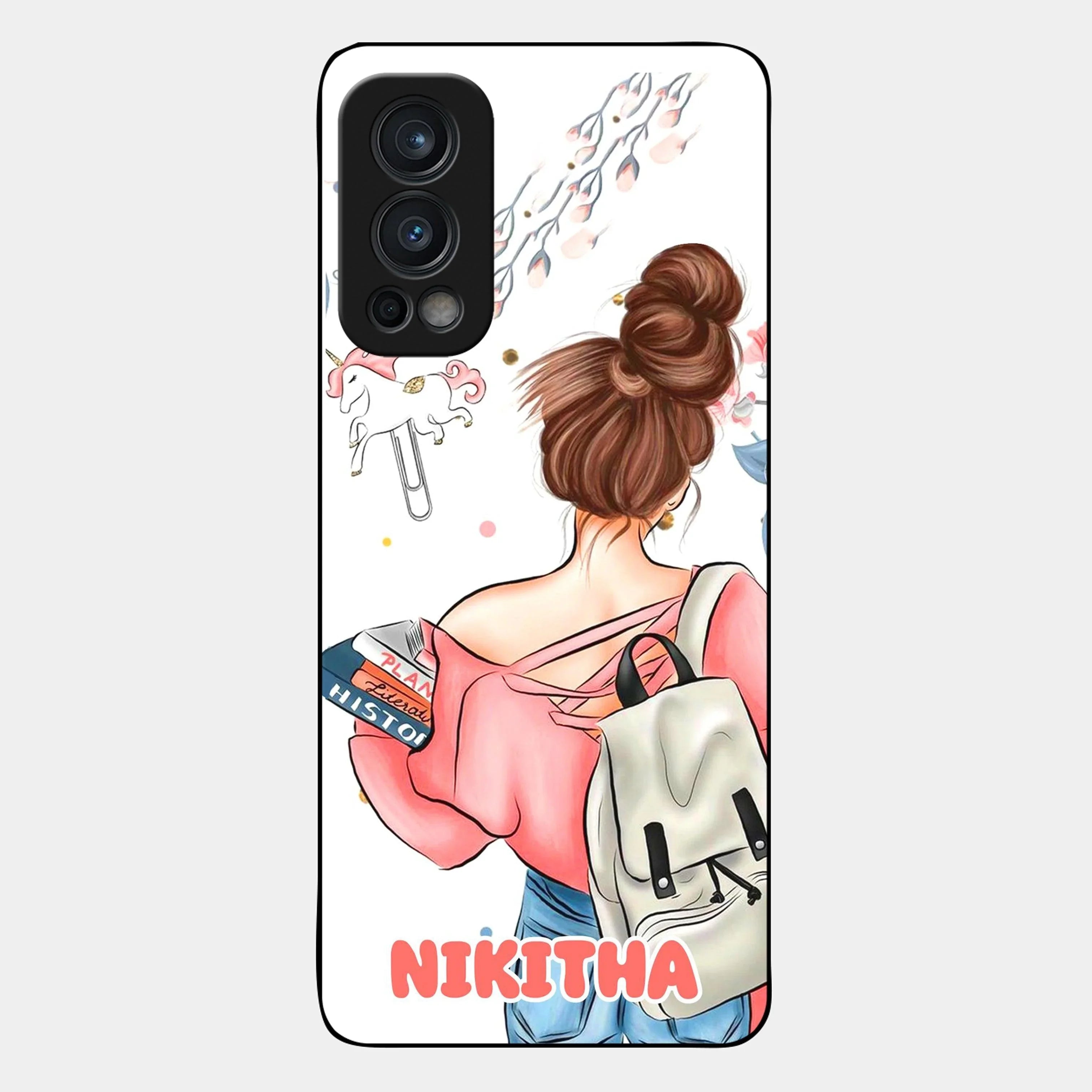 Girl With Book Glossy Metal Case Cover For OnePlus - ShopOnCliQ
