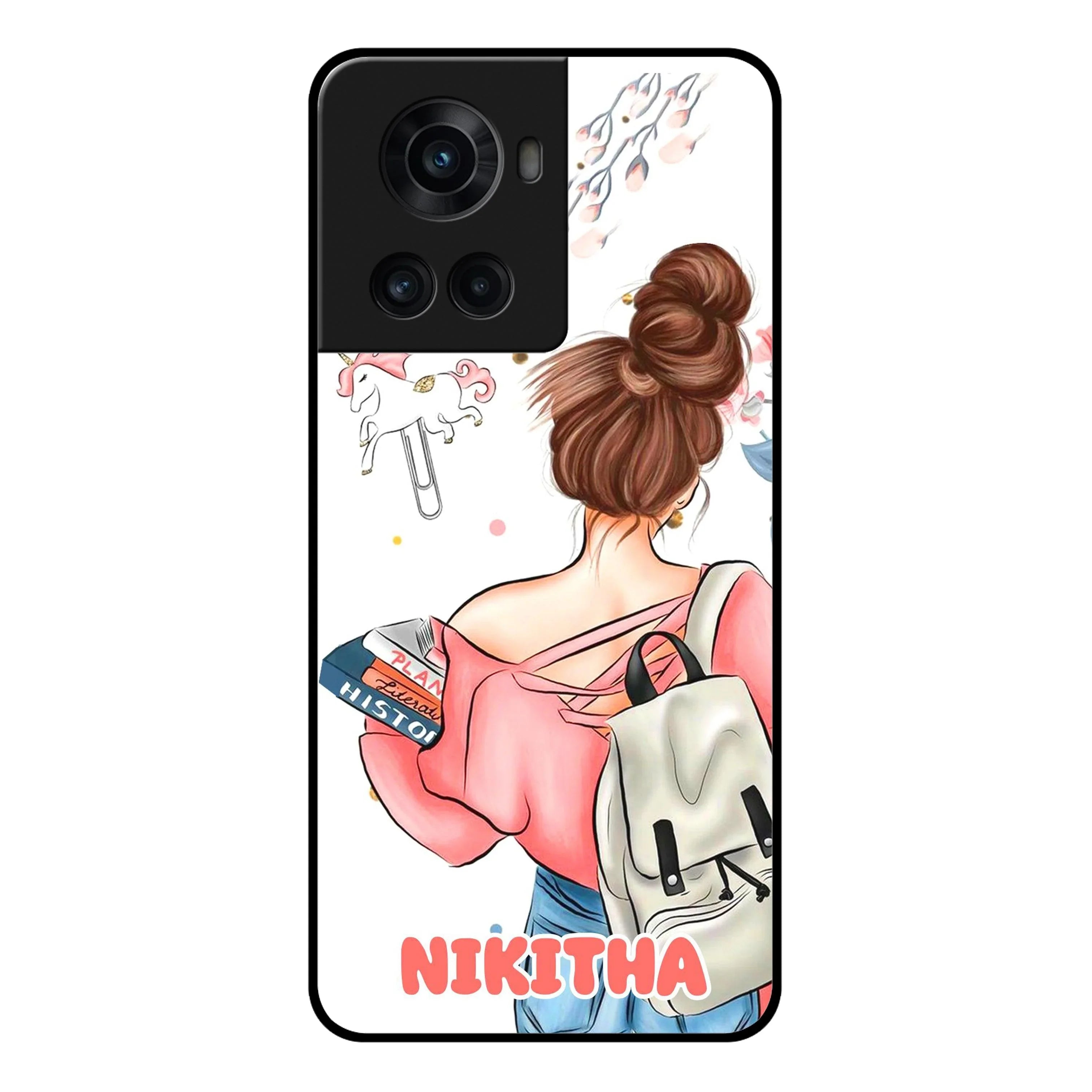 Girl With Book Glossy Metal Case Cover For OnePlus - ShopOnCliQ