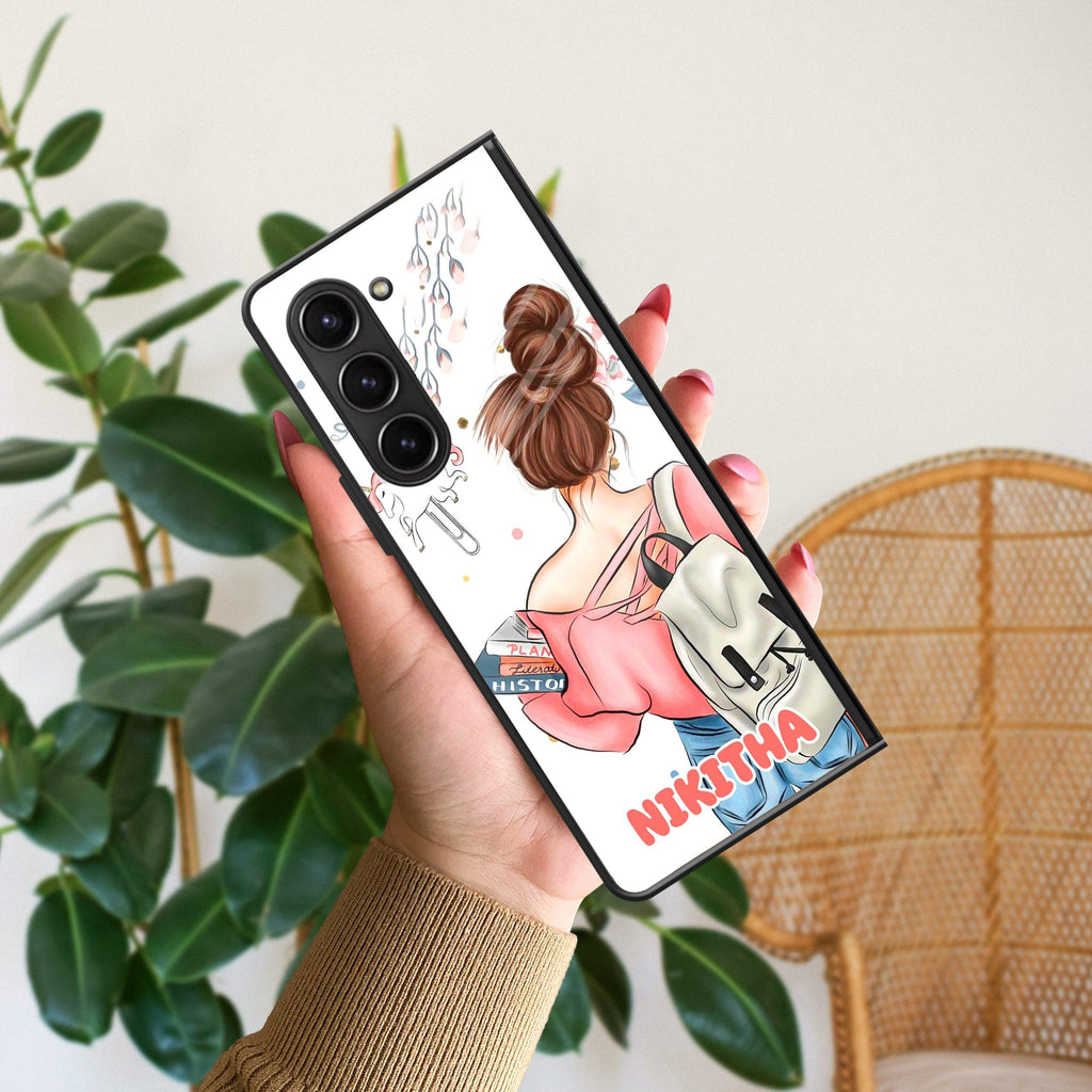 Girl With Book Glossy Metal Case Cover For Samsung - ShopOnCliQ