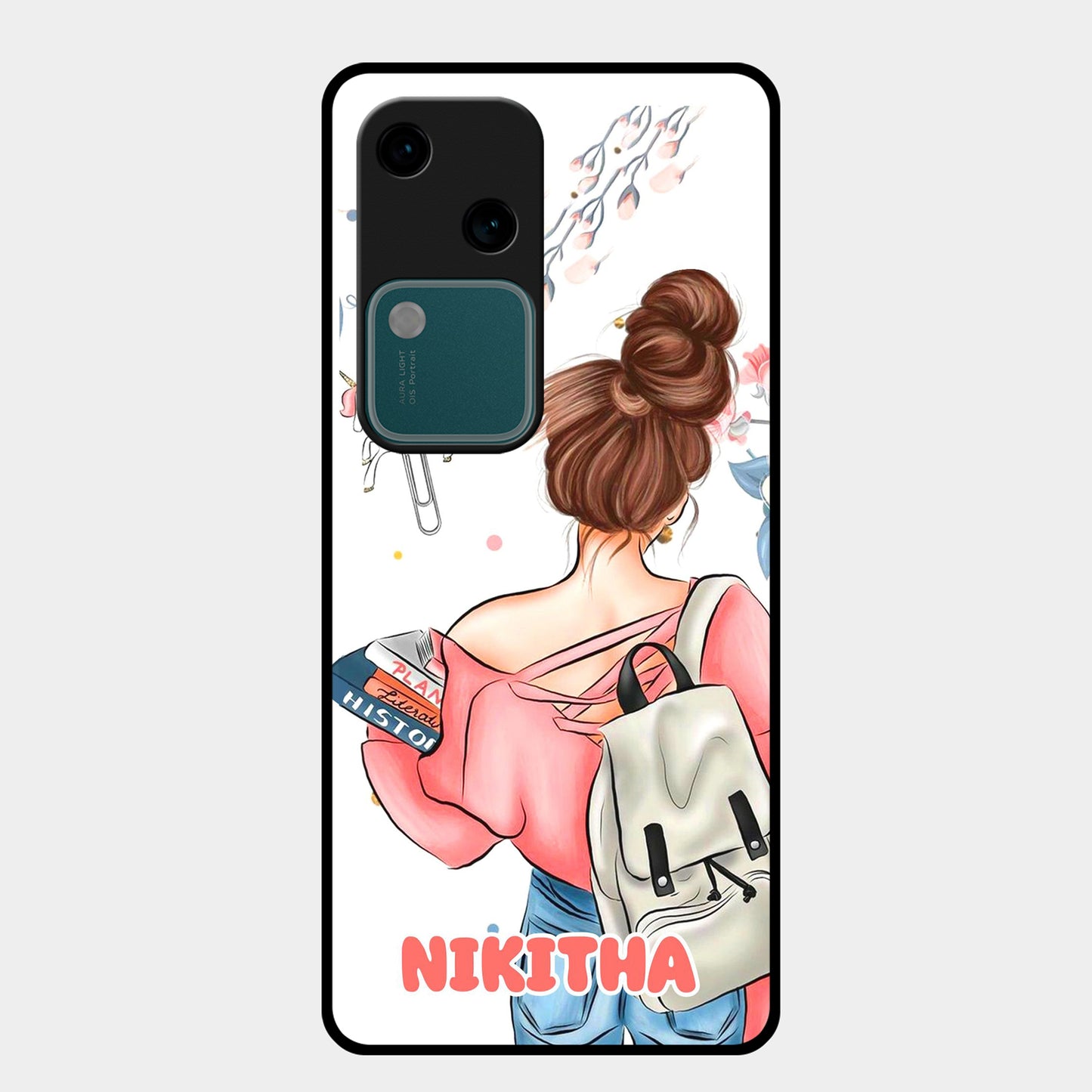 Girl With Book Glossy Metal Case Cover For Vivo - ShopOnCliQ