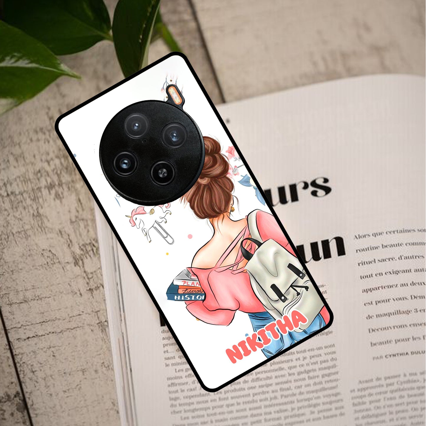 Girl With Book Glossy Metal Case Cover For Vivo - ShopOnCliQ